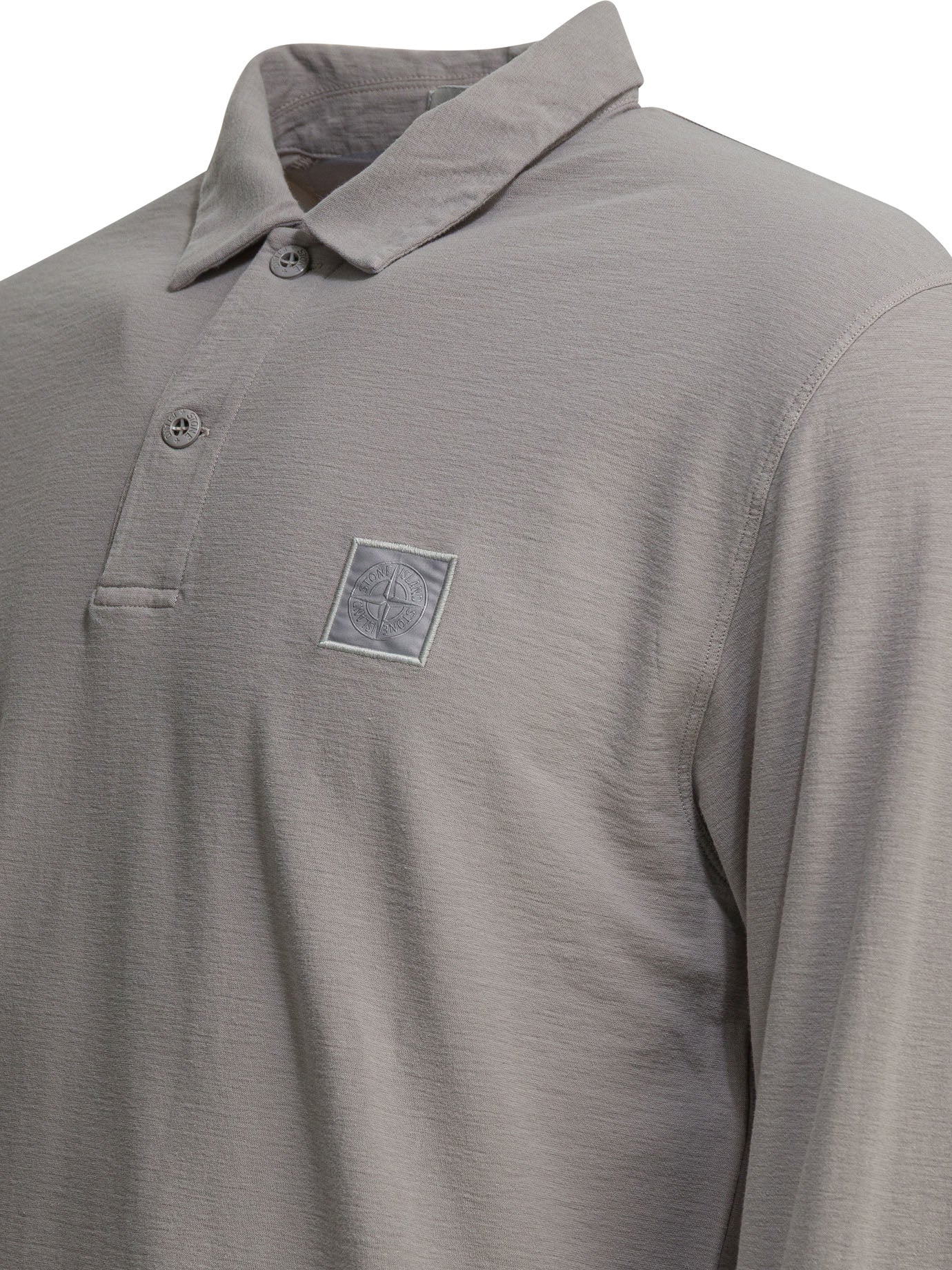 Stone Island Polo shirt with buttons and logo - Grey