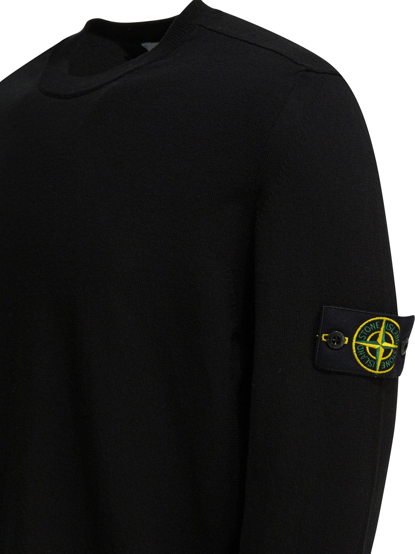 Stone Island Crew-neck sweater with logo - Black