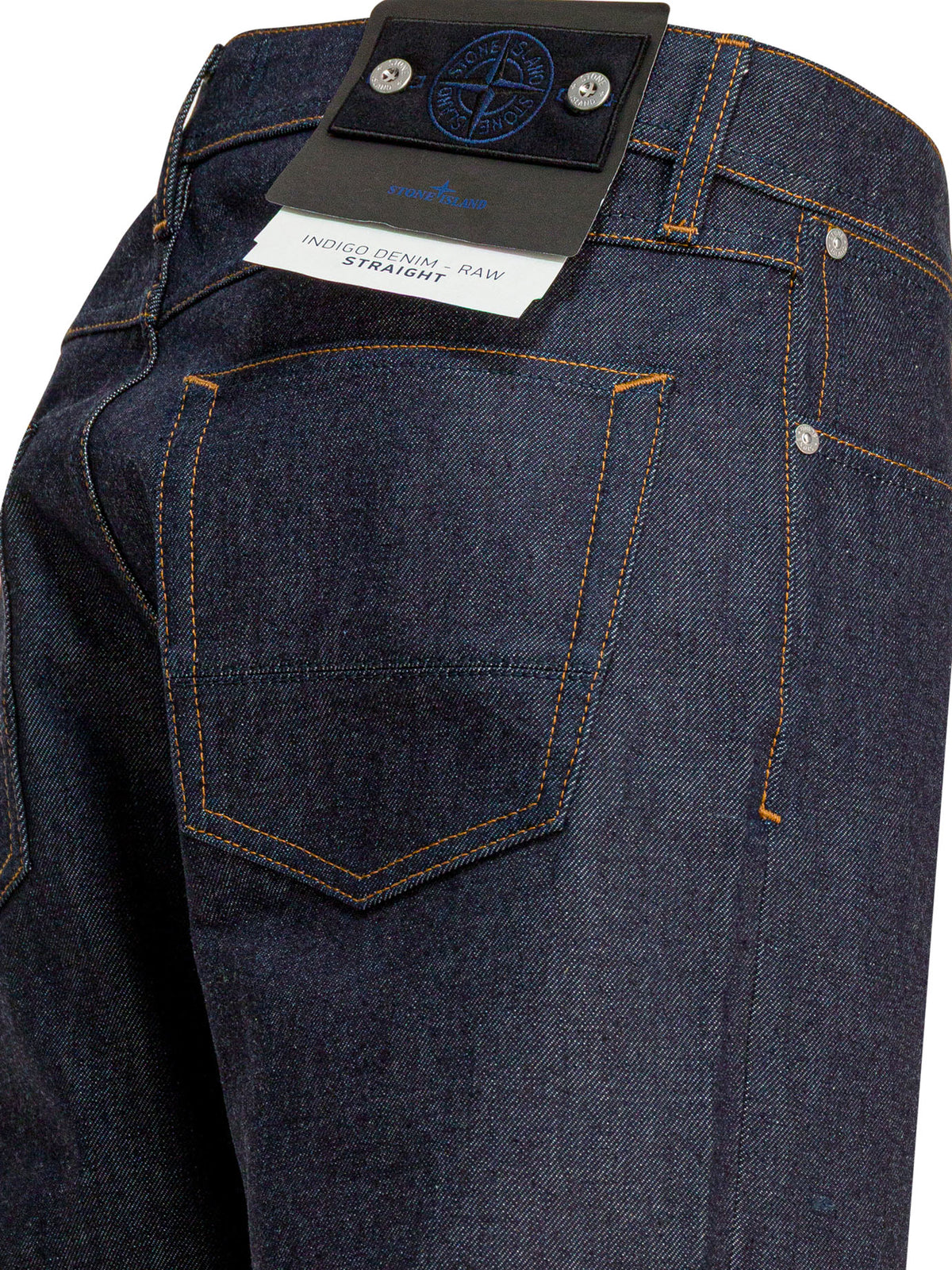 Stone Island "Raw" Straight-Leg Jeans - Blue