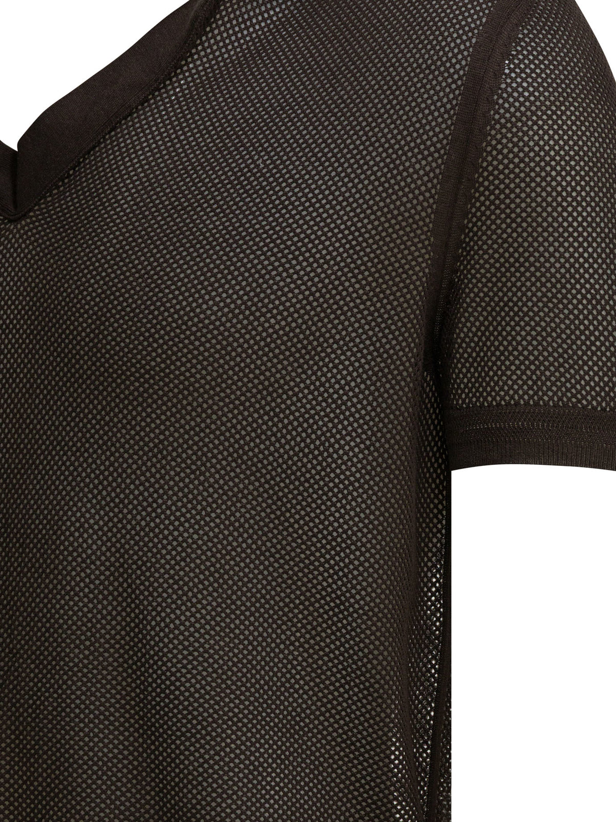 Tom Ford Silk blend buttonless polo shirt - Brown