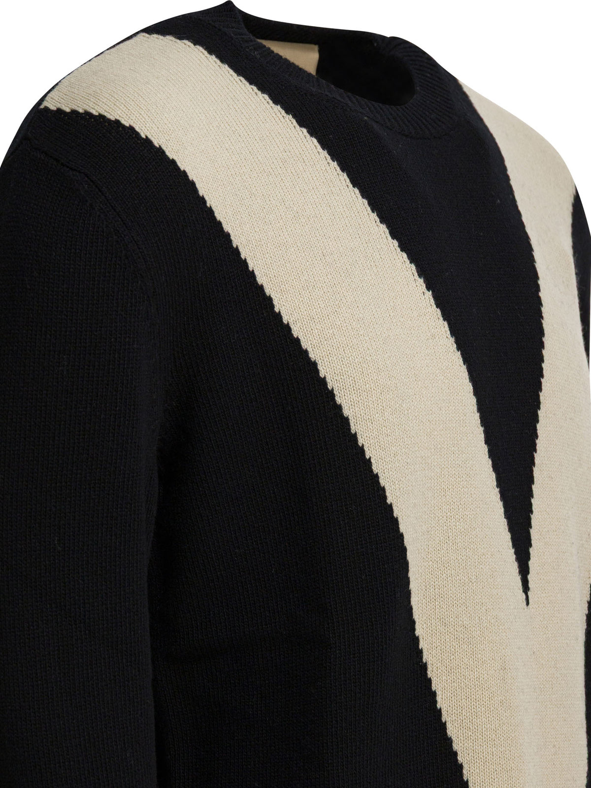 Valentino Wool sweater with inlaid V - Black
