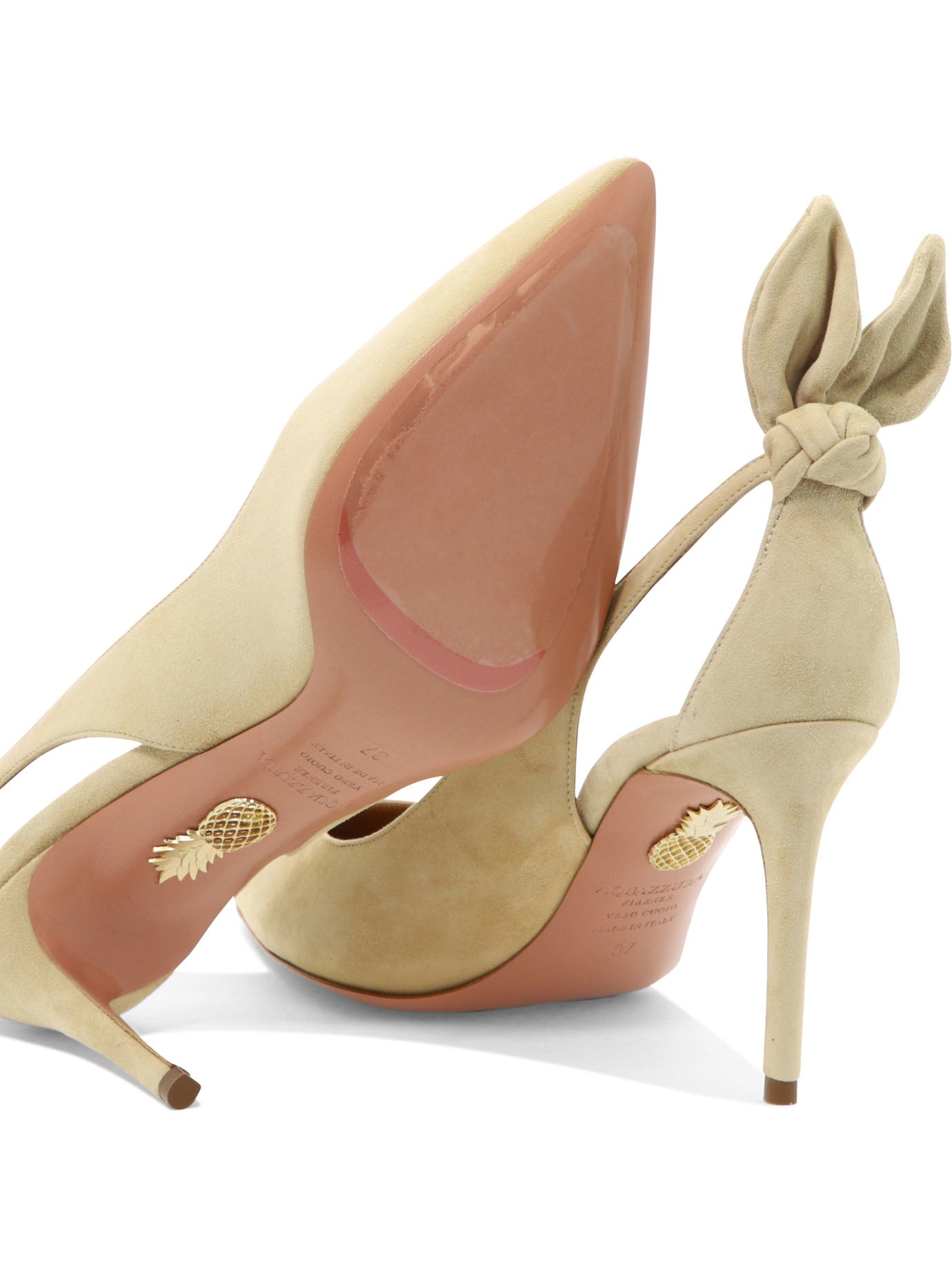 Aquazzura "Bow Tie 85 mm" Décolleté - Beige