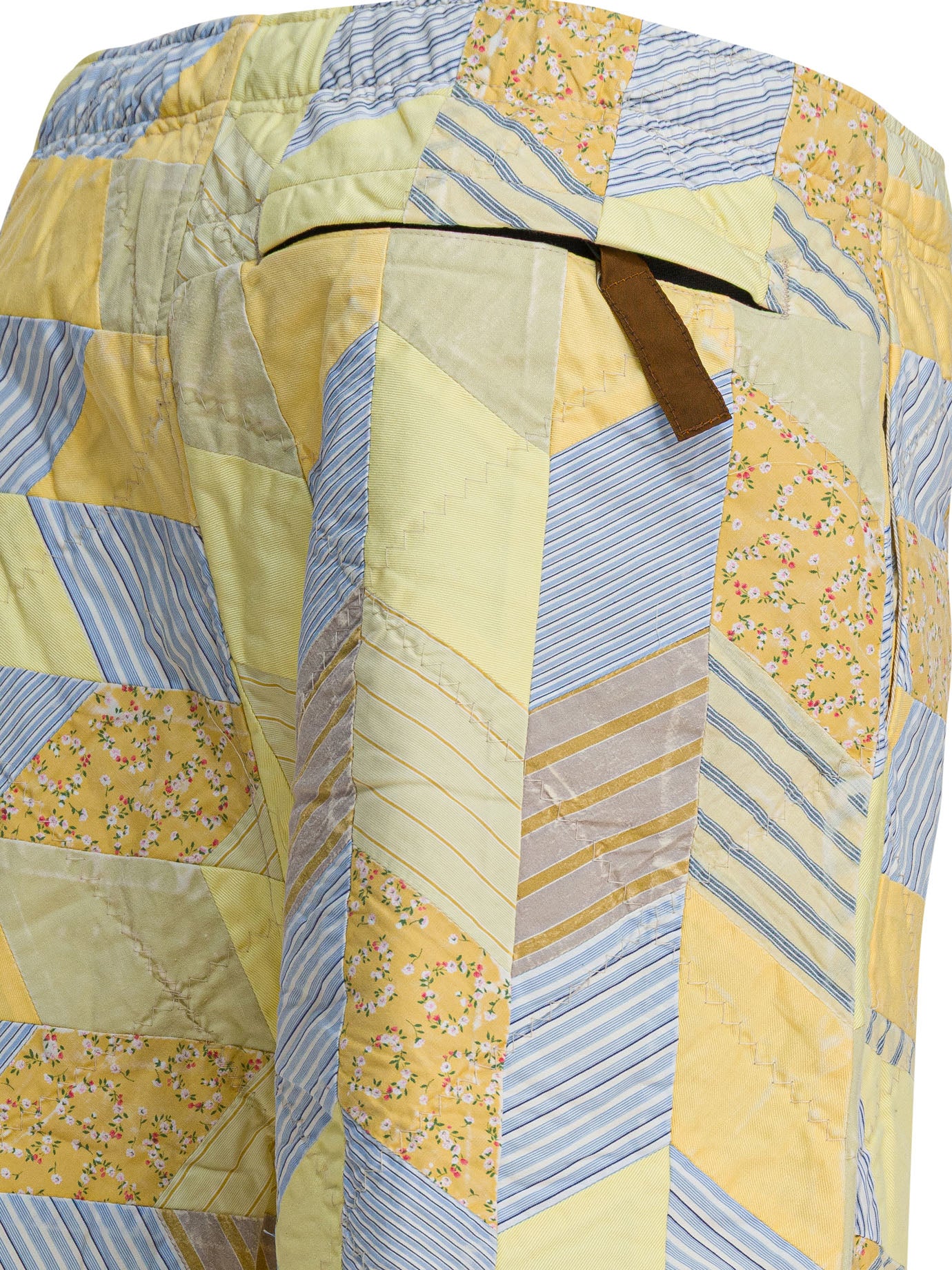 Kapital Patchwork quilted "Yabane" short - Yellow