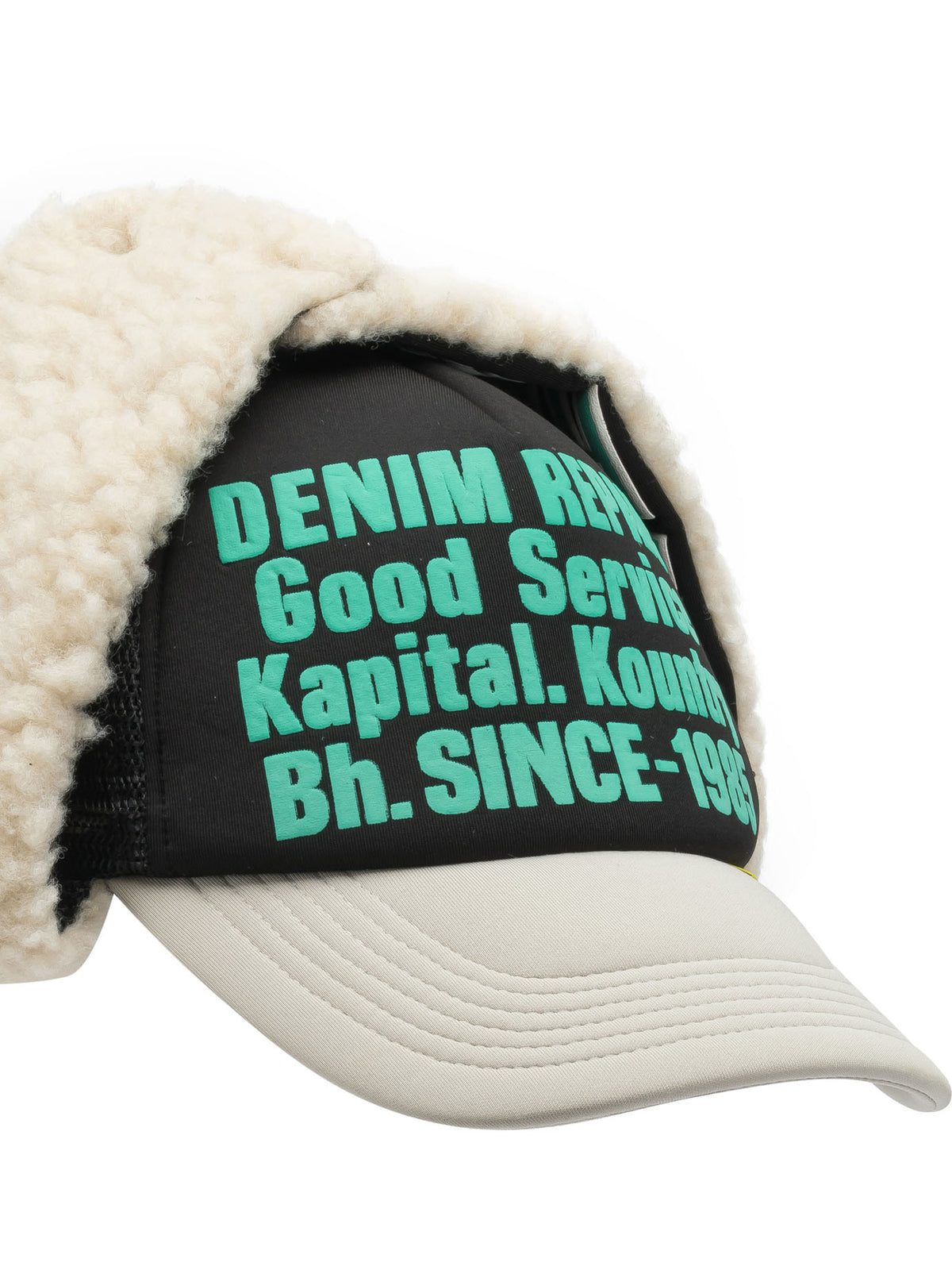 Kapital "Denim Repair Service Lumber" trucker hat - Black