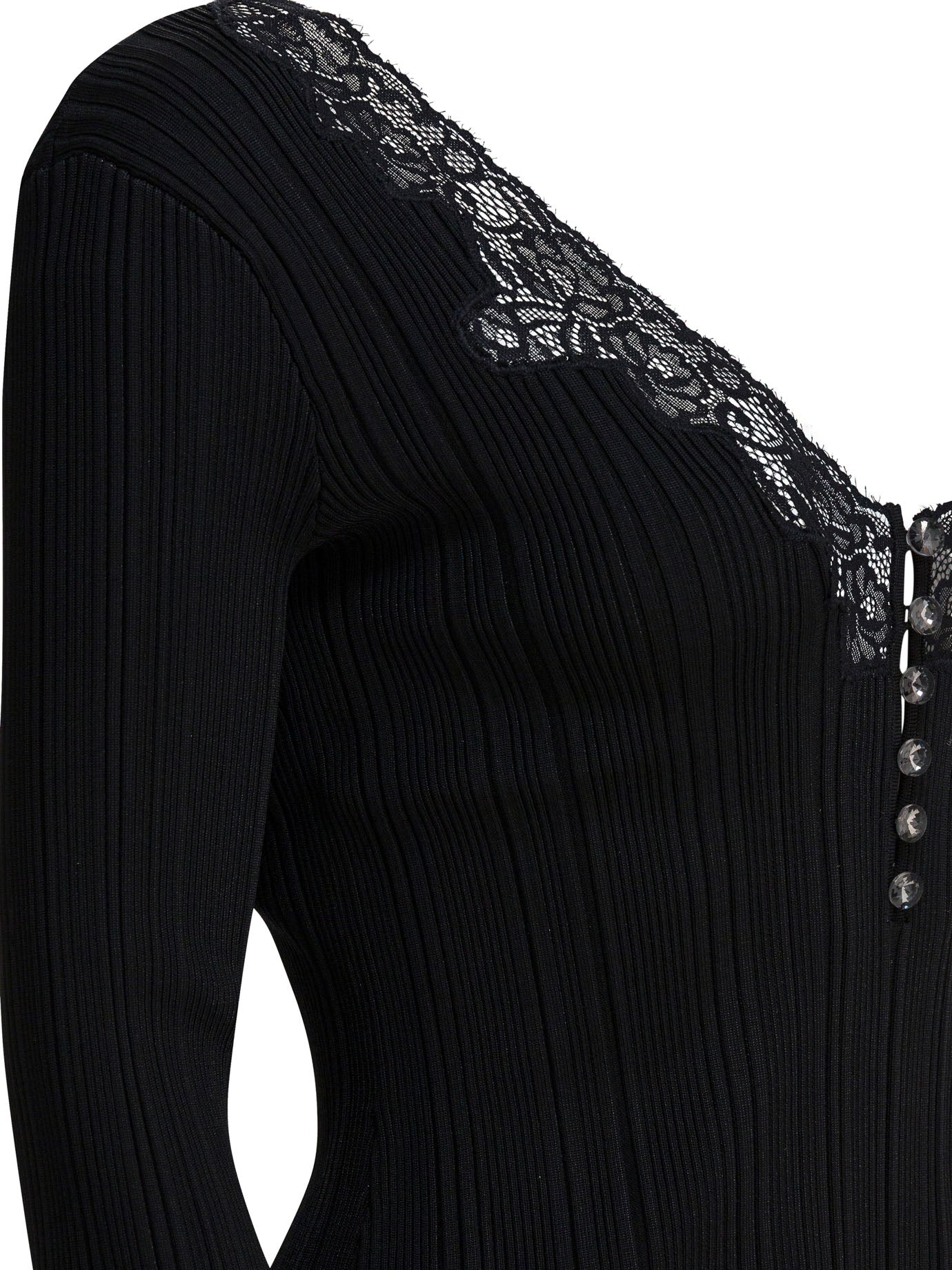 Self-Portrait Top with lace - Black