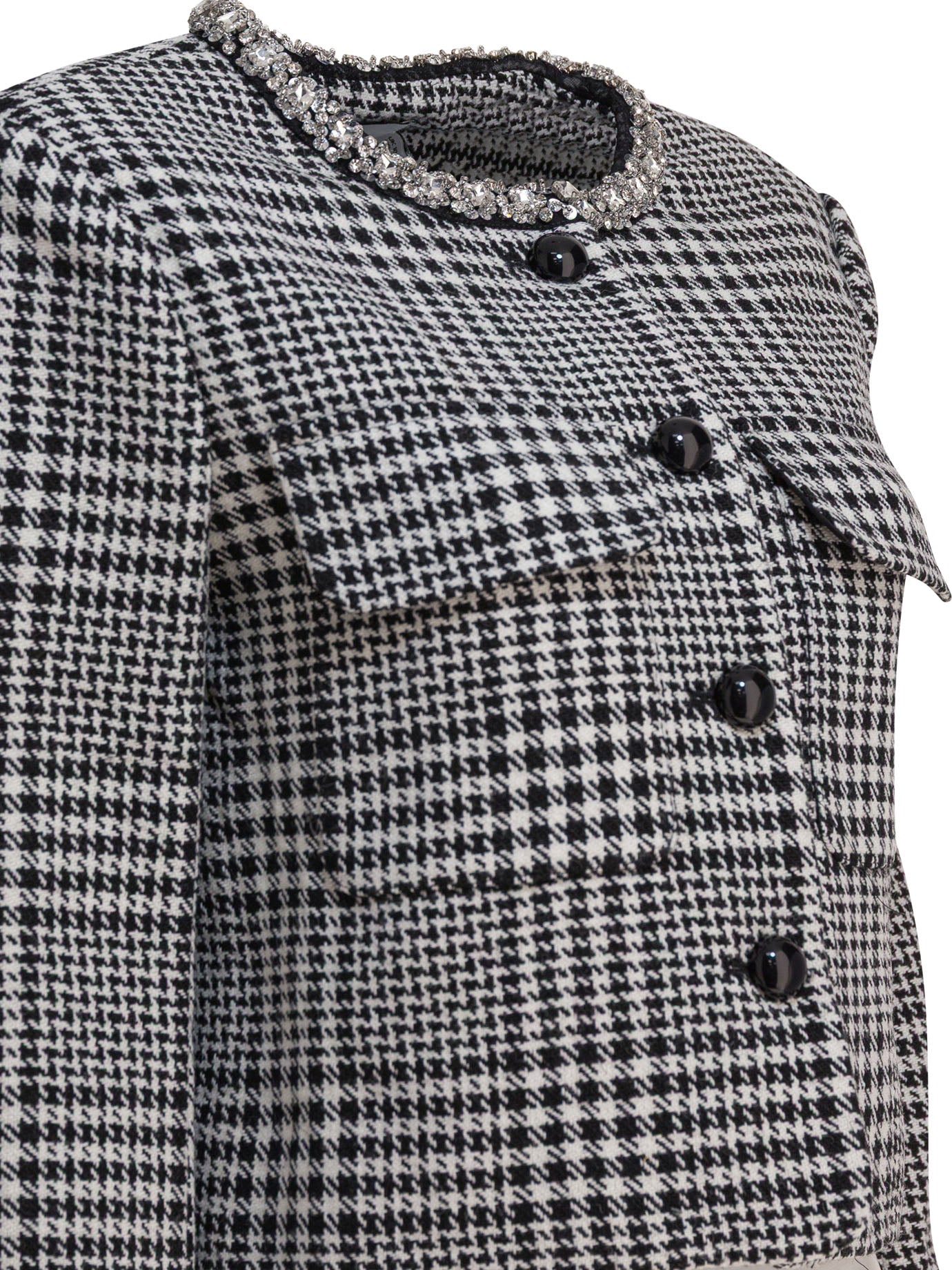 Self-Portrait Houndstooth blazer - Black