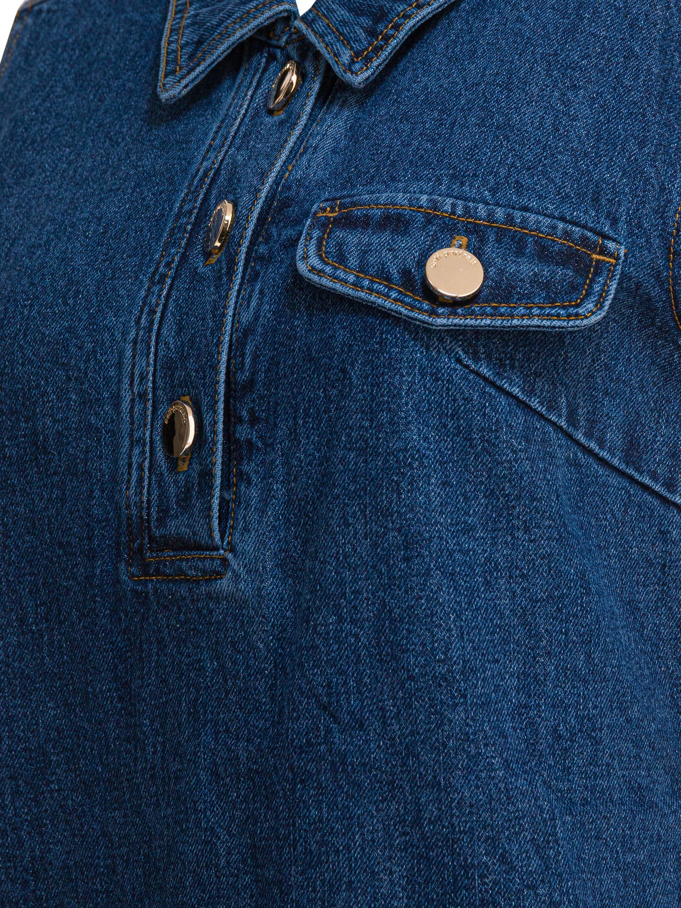 Self-Portrait Short denim dress - Blue