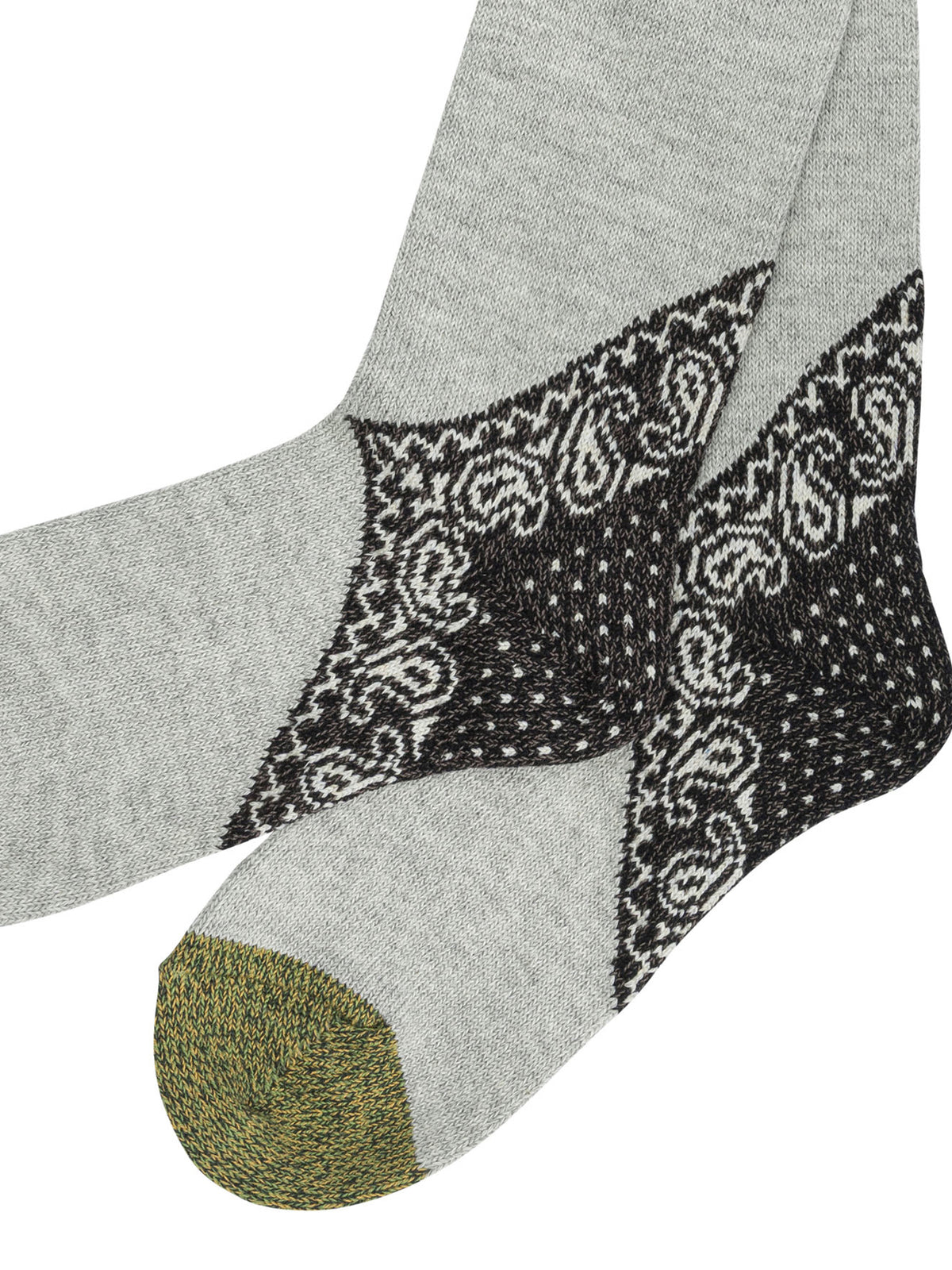 Kapital "Yarns Heel Paisley Bandana" Socks - Grey