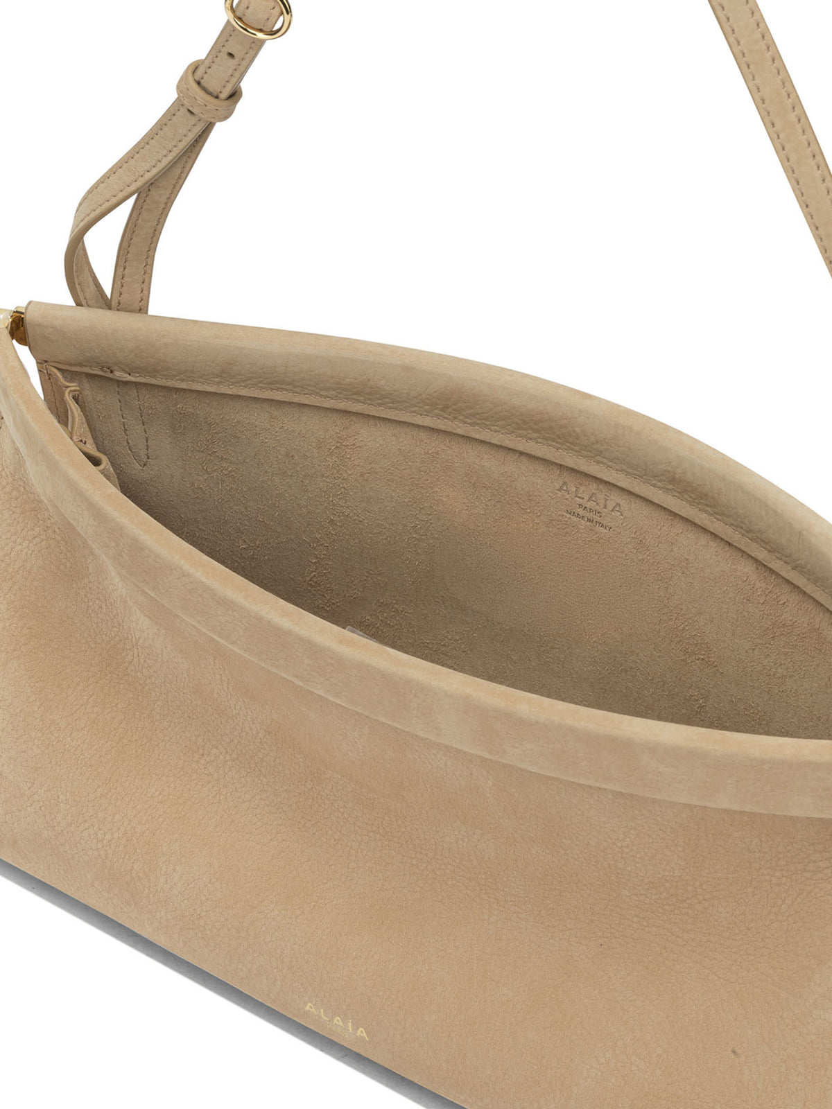 AlaïA "Le Click East West" Medium Shoulder Bag - Beige