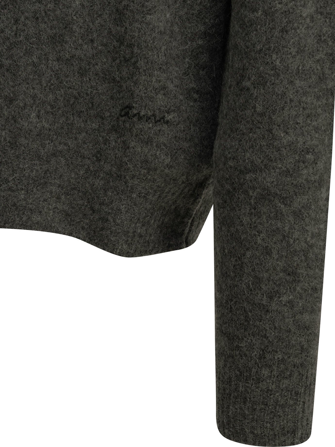 Ami Paris Polo Sweater with Logo - Grey