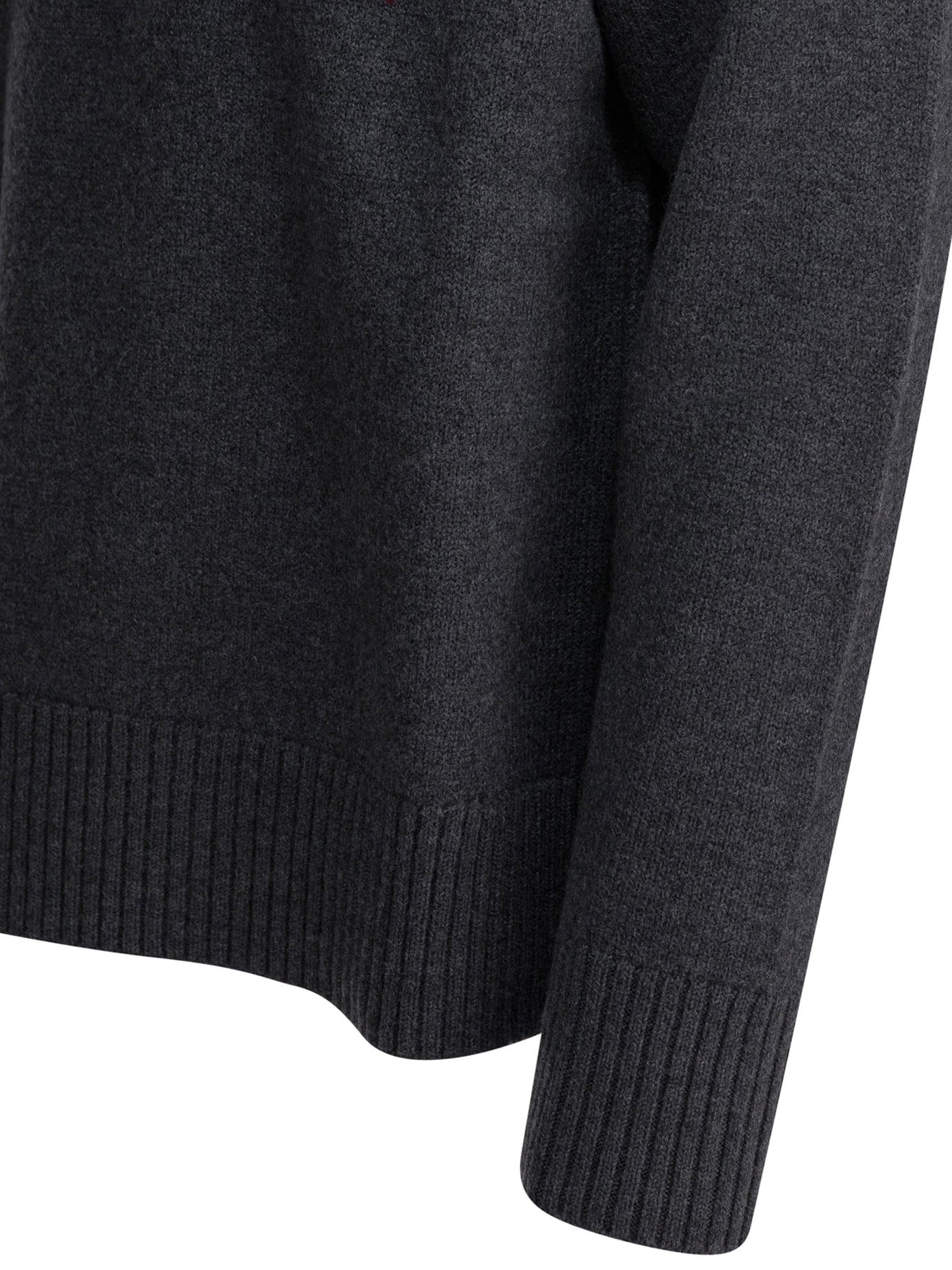 Ami Paris "Ami de Coeur" Crew-Neck Sweater - Grey