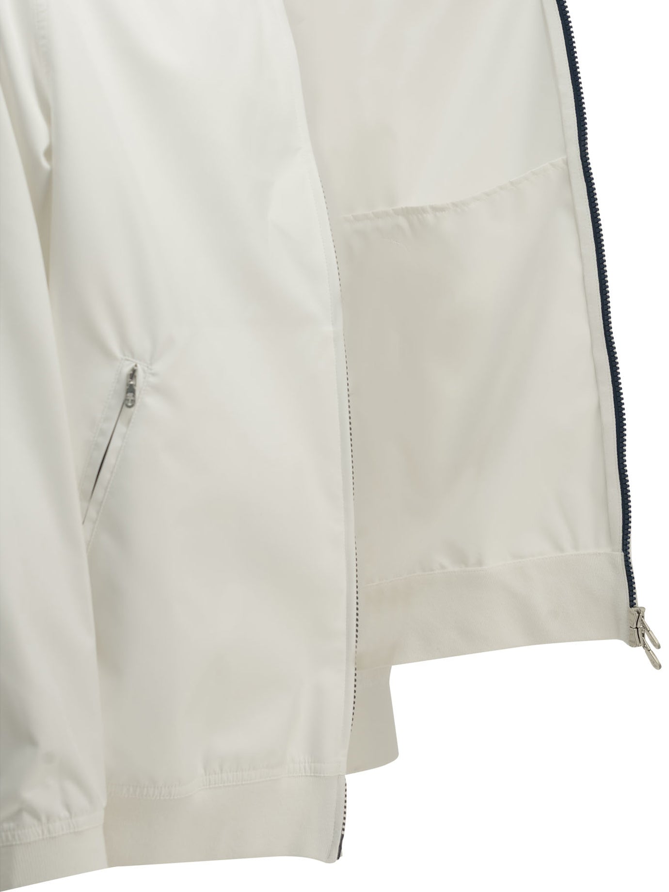 Brunello Cucinelli Zip-up Sweatshirt with Logo - White