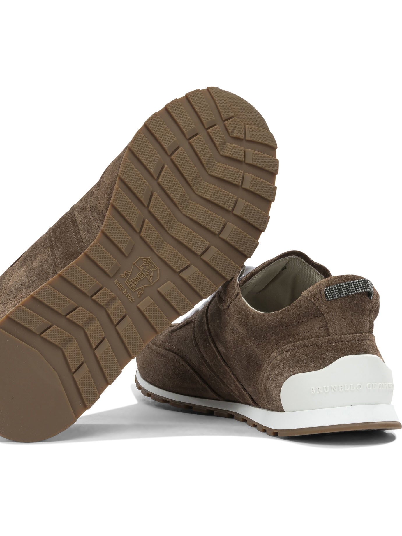 Brunello Cucinelli "Shiny Loops" Low-Top Sneakers - Brown