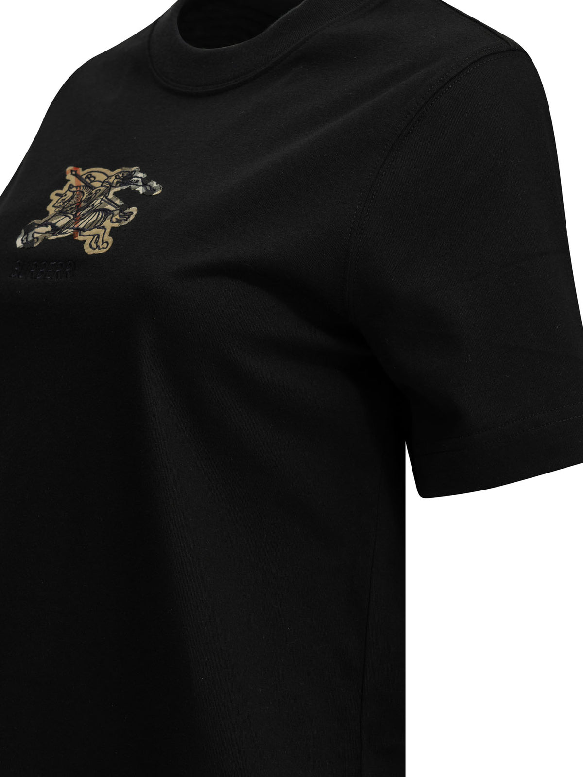 Burberry "Knight Check" Crew-Neck T-Shirt - Black
