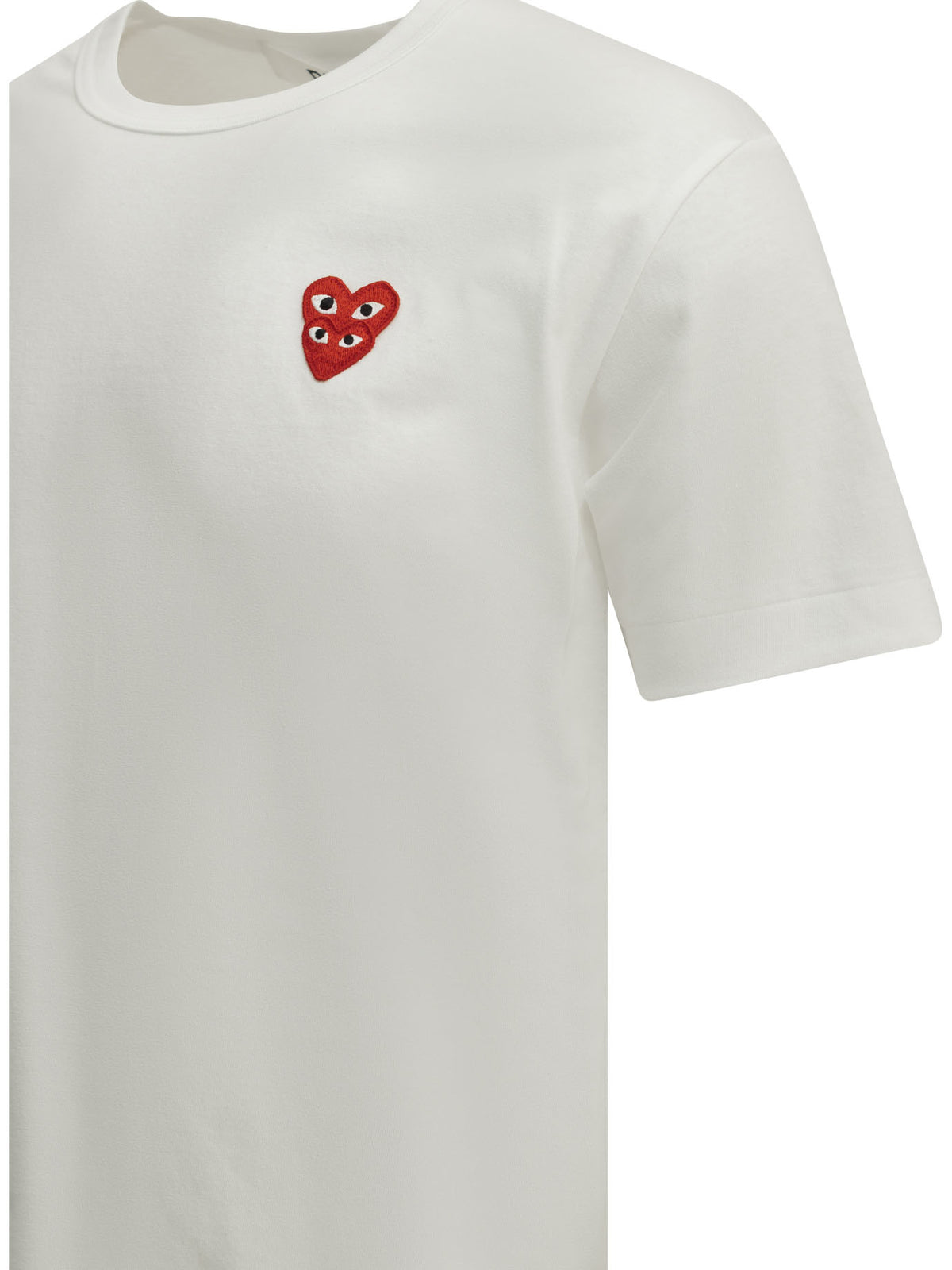 Comme des Garçons PLAY "Double Heart" Crew-Neck T-Shirt - White