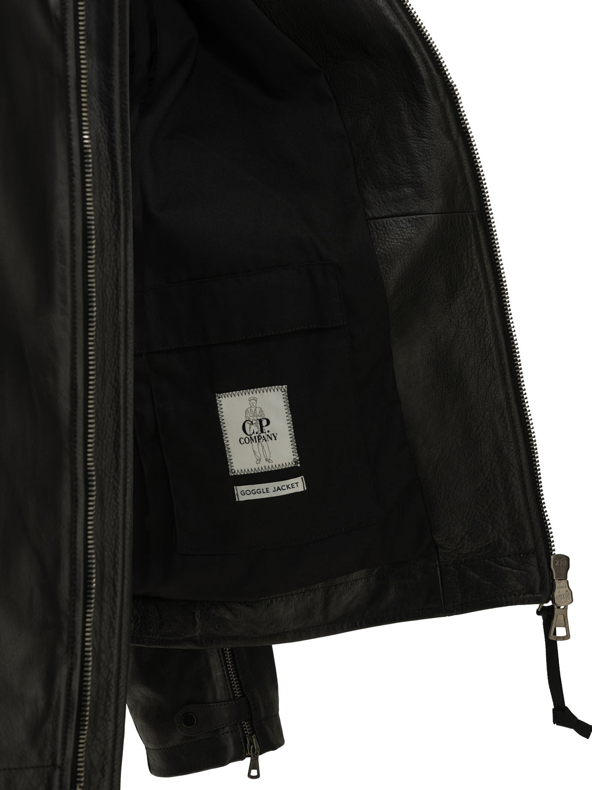 C.P. Company "Goggle" Leather Jacket - Black