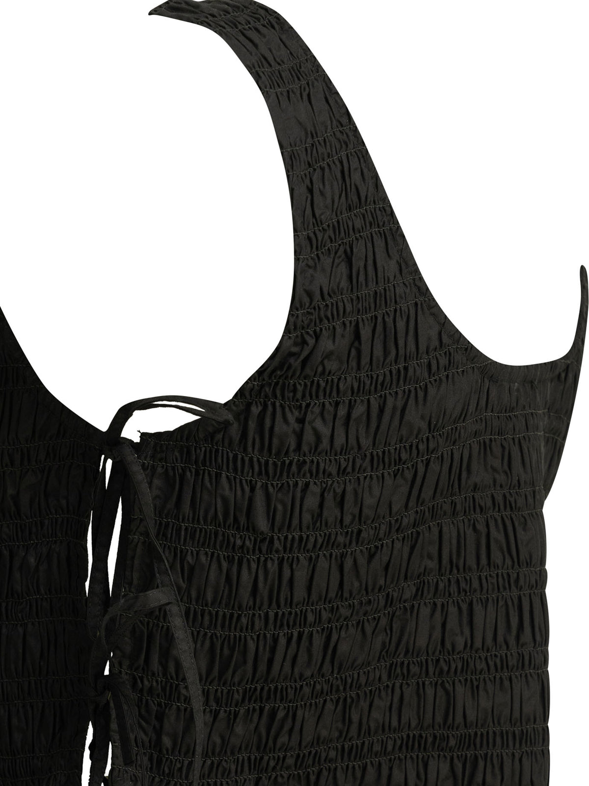 Ganni Casual pleated top - Black