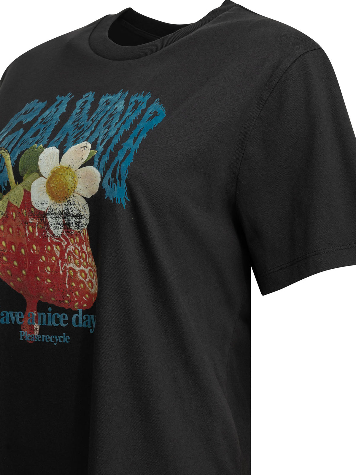 Ganni "Strawberry" crew-neck T-shirt - Black