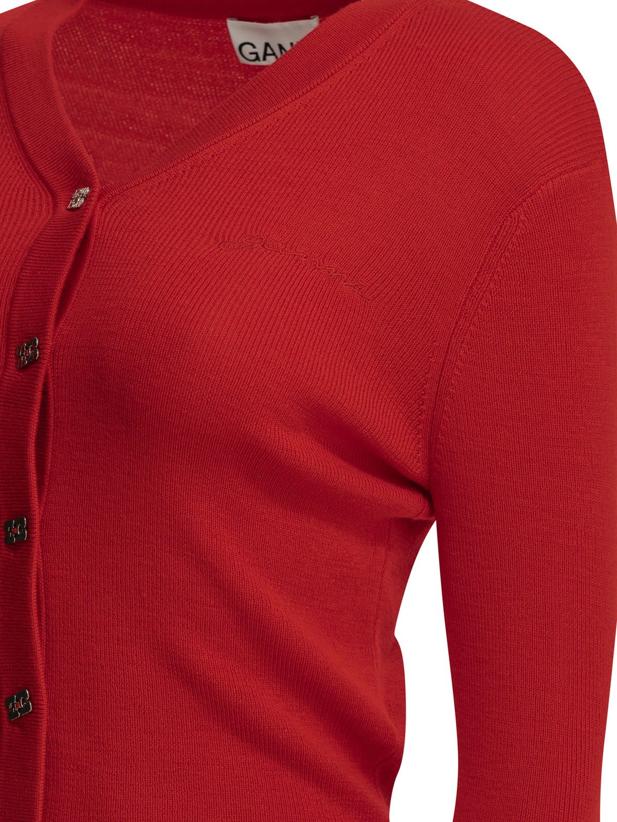 Ganni Merino wool cardigan - Red