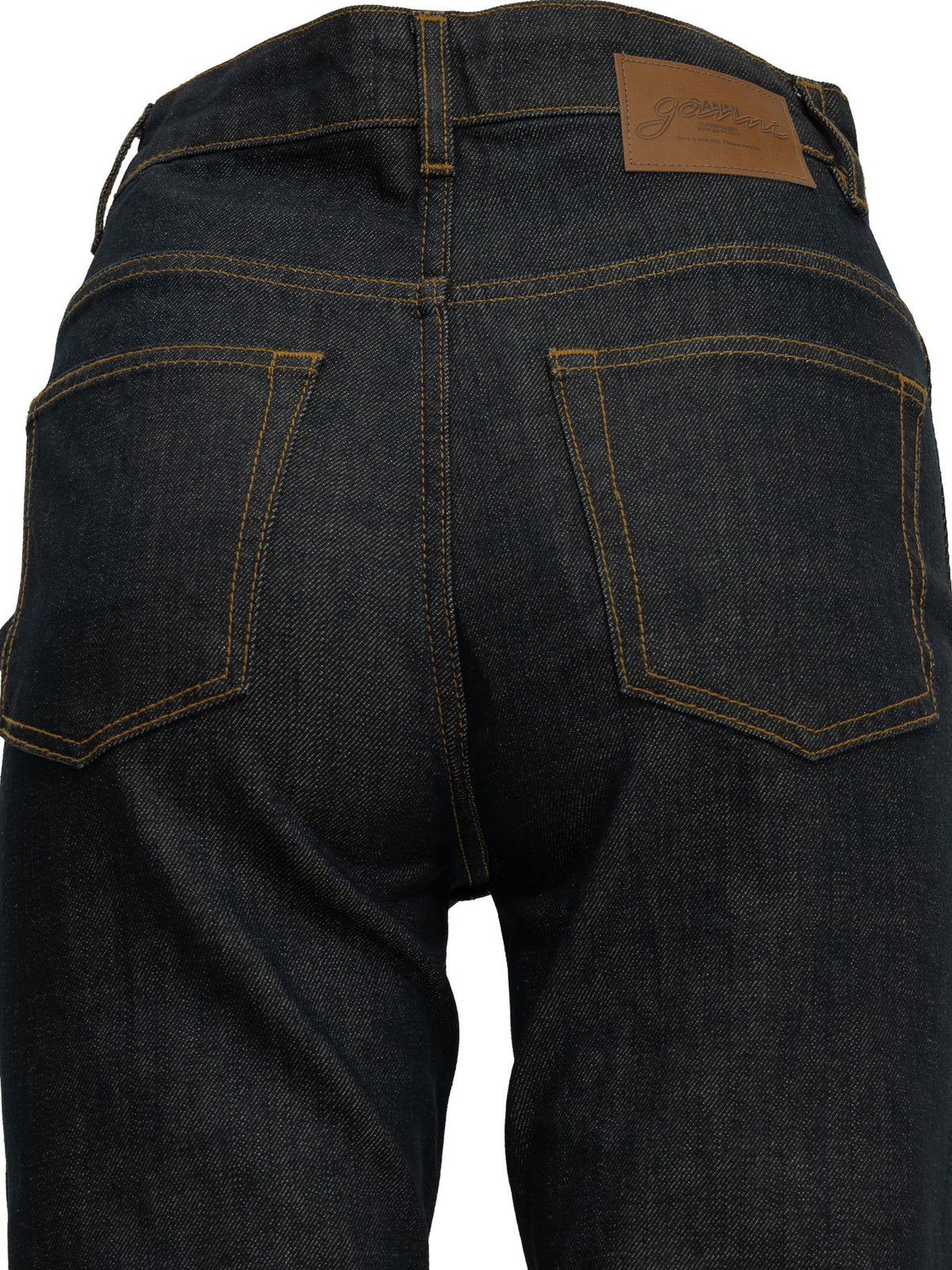 Ganni "Fold" Straight-Leg Jeans - Blue