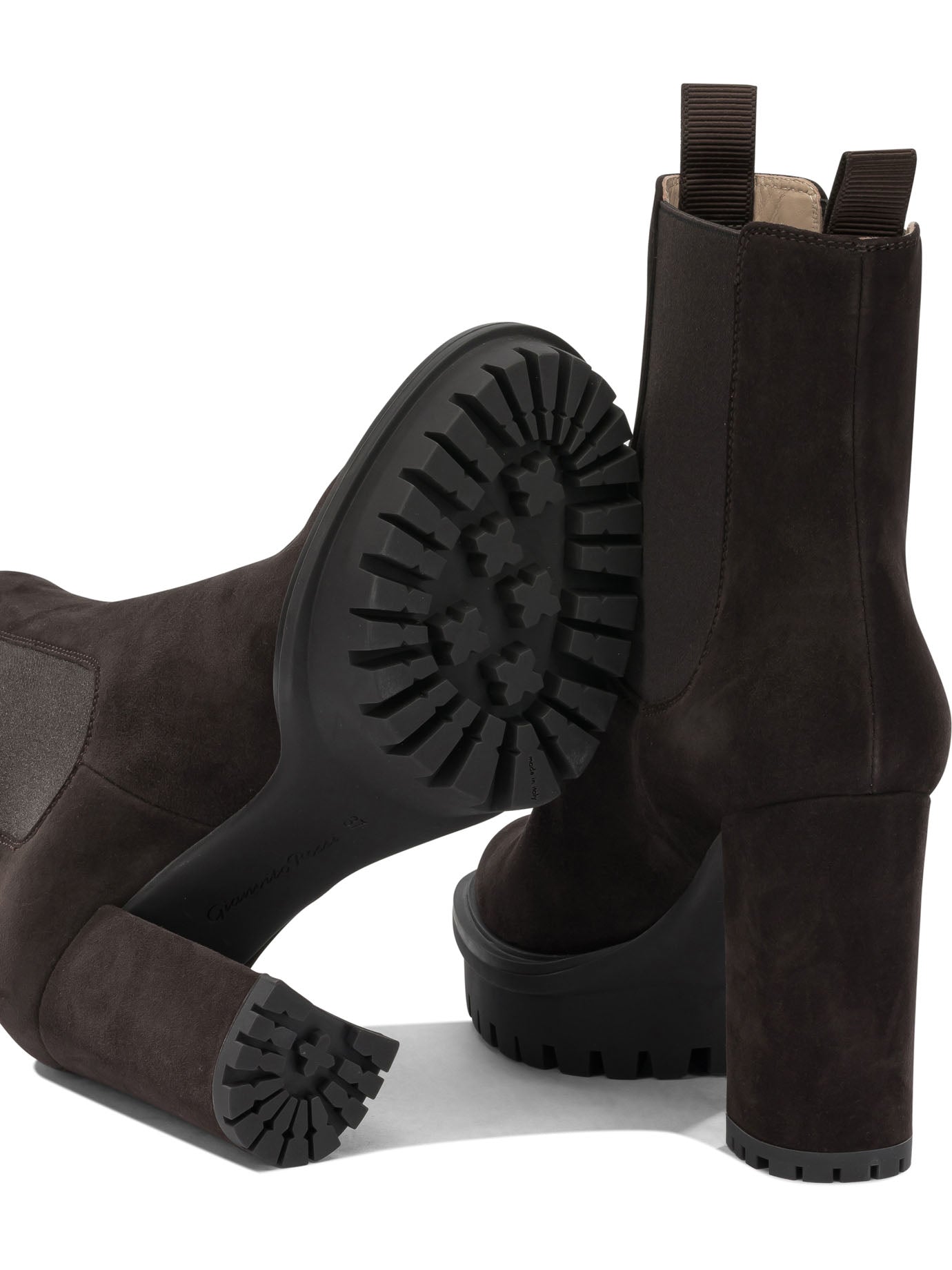 Gianvito Rossi "Barry 100MM" Pull-On Ankle Boots - Brown