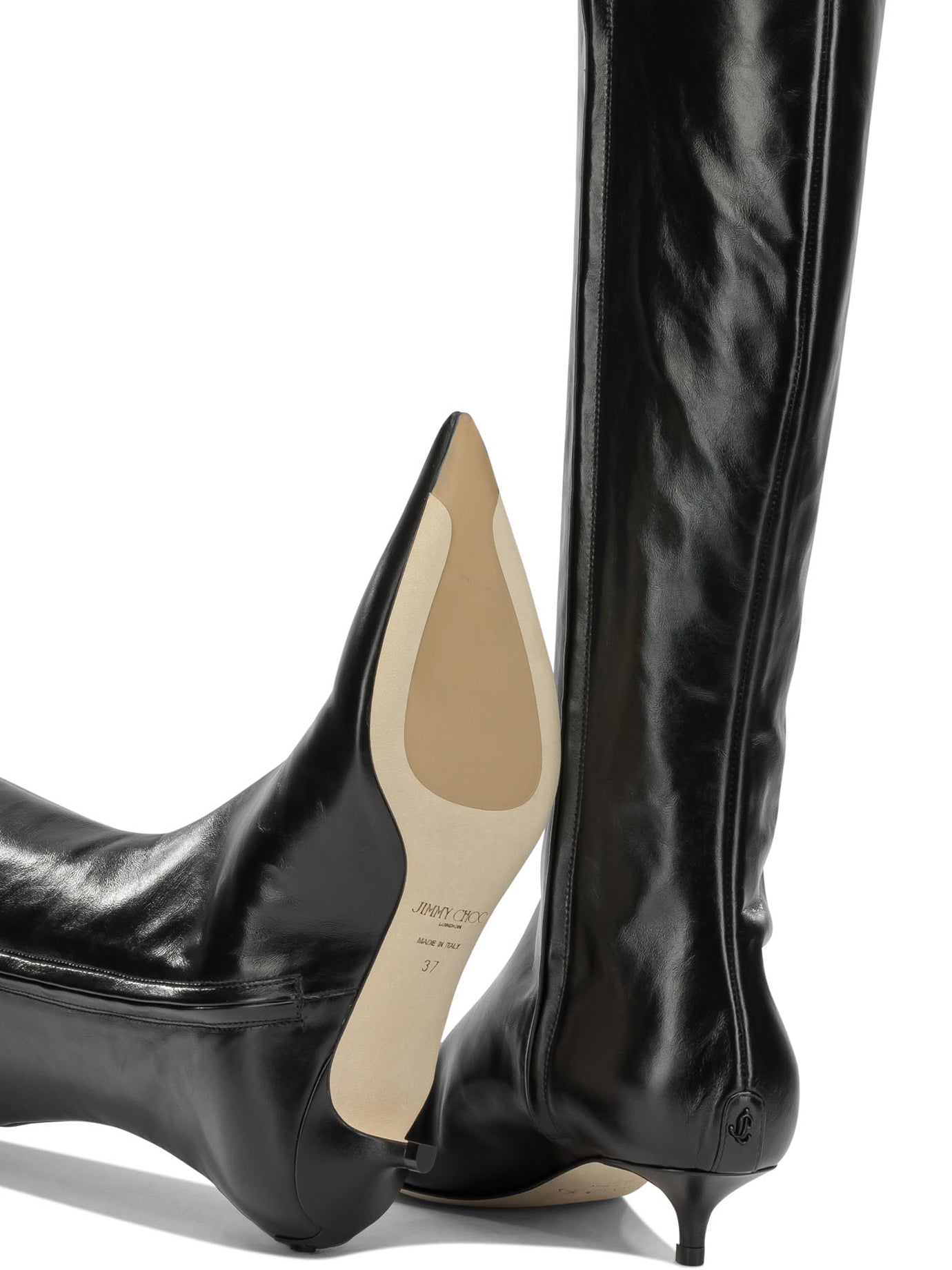 Jimmy Choo "Amis 35MM" Knee-High Boots - Black