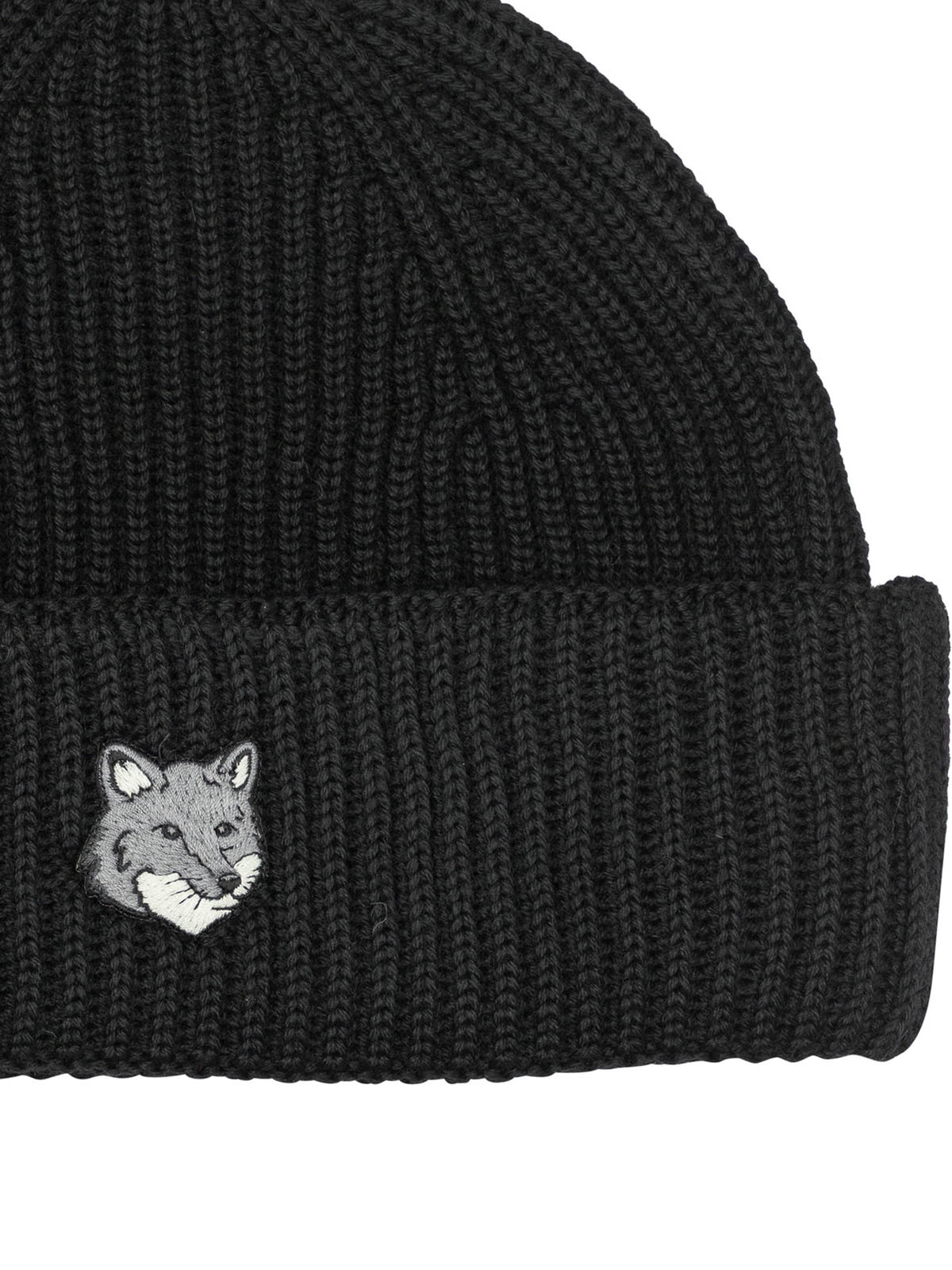 Maison Kitsuné "Fox Head" Beanie - Black