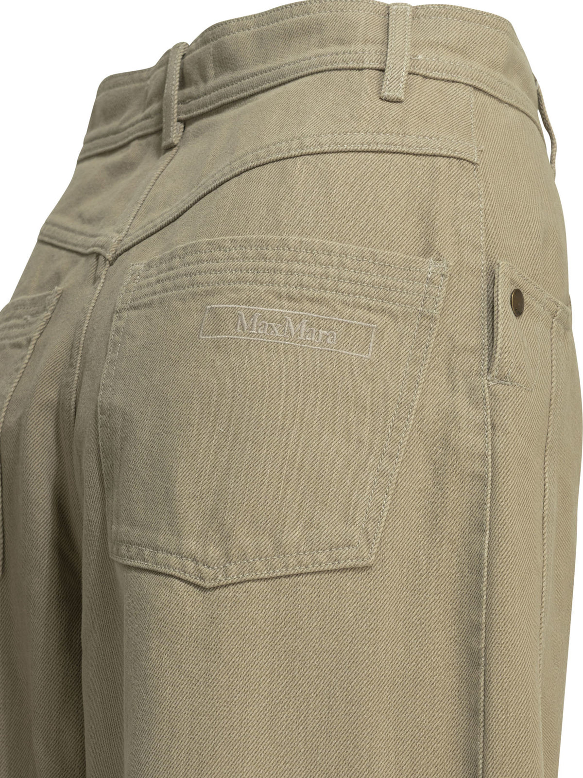 Max Mara Casual pants made of coated cotton - Beige