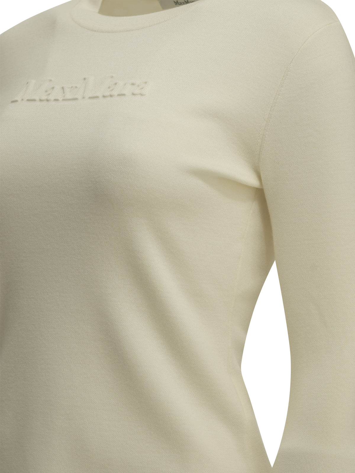 Max Mara Round-neck T-shirt made of virgin wool - White