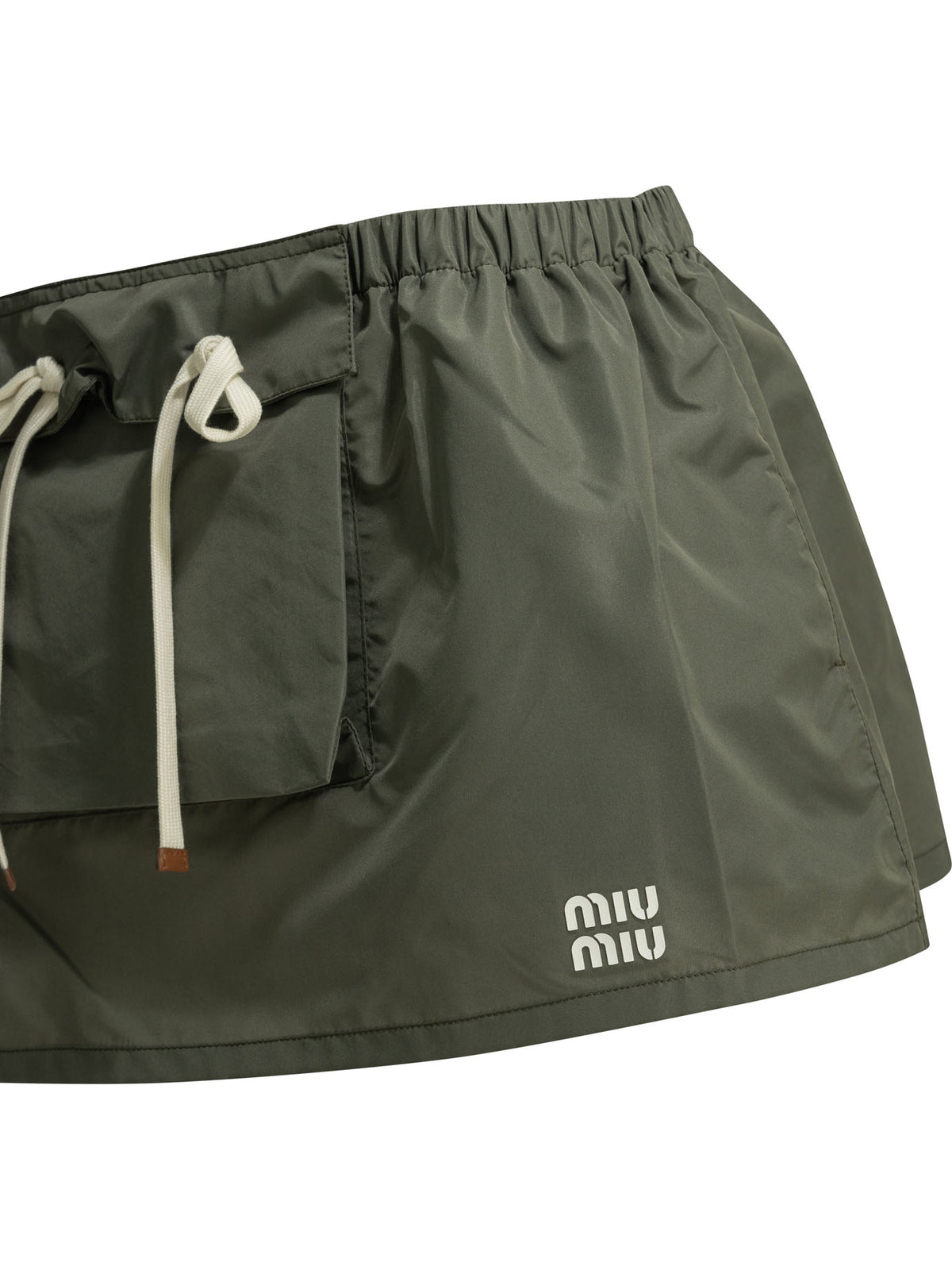 Miu Miu Cargo miniskirt with logo - Green