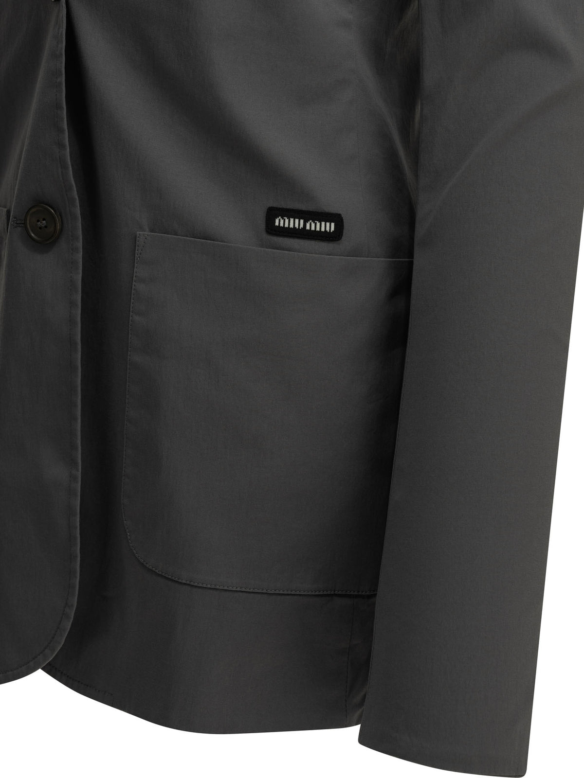 Miu Miu Stretch blazer with logo - Grey