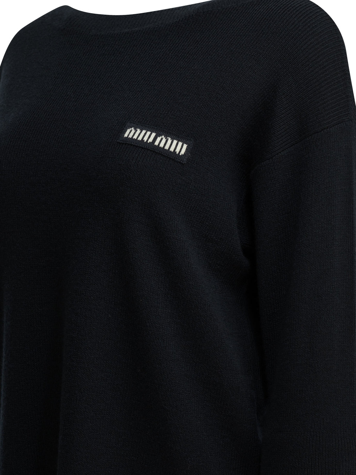 Miu Miu Logo boat sweater - Blue