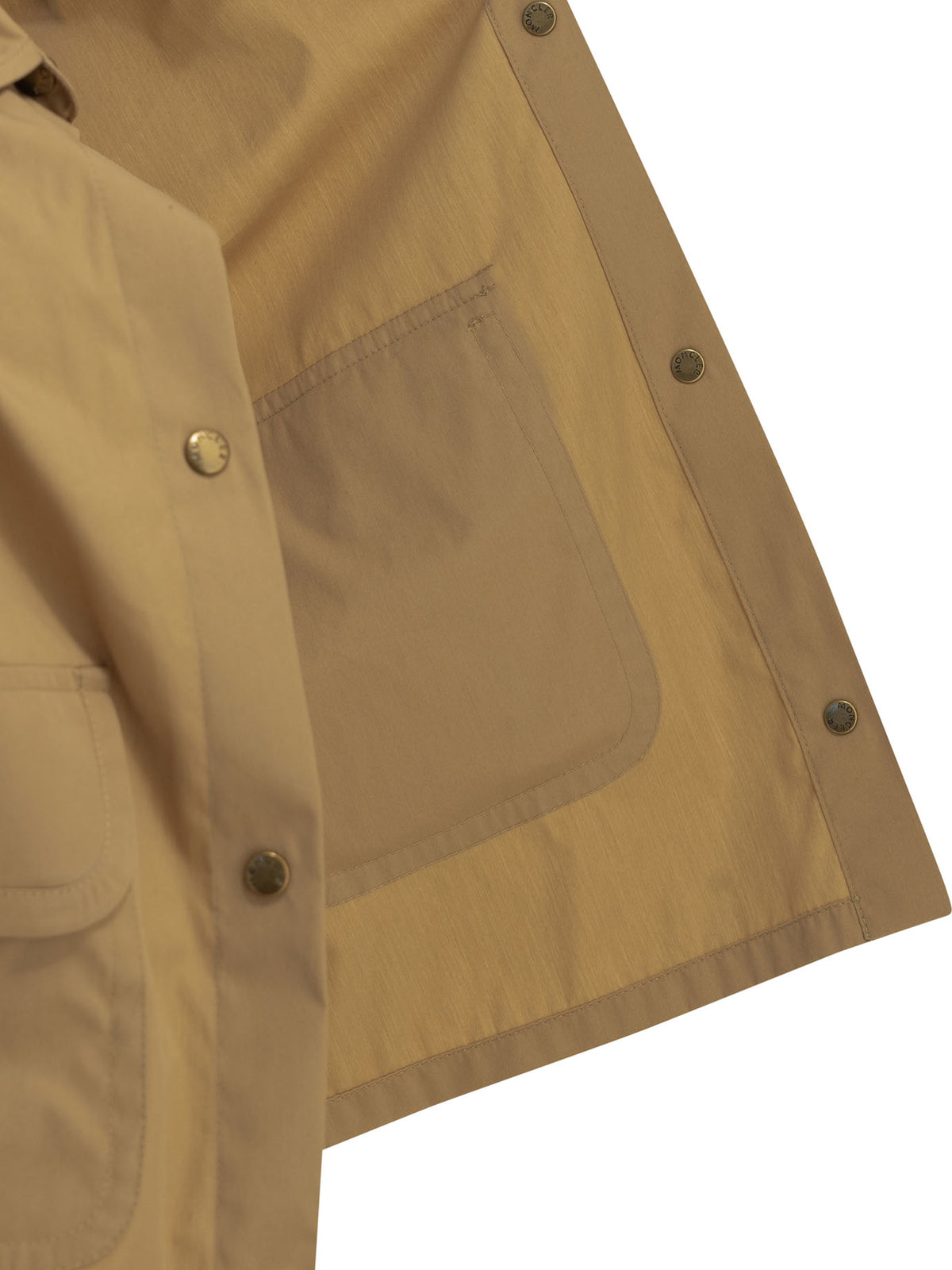 Moncler Overshirt Jacket with Logo - Beige