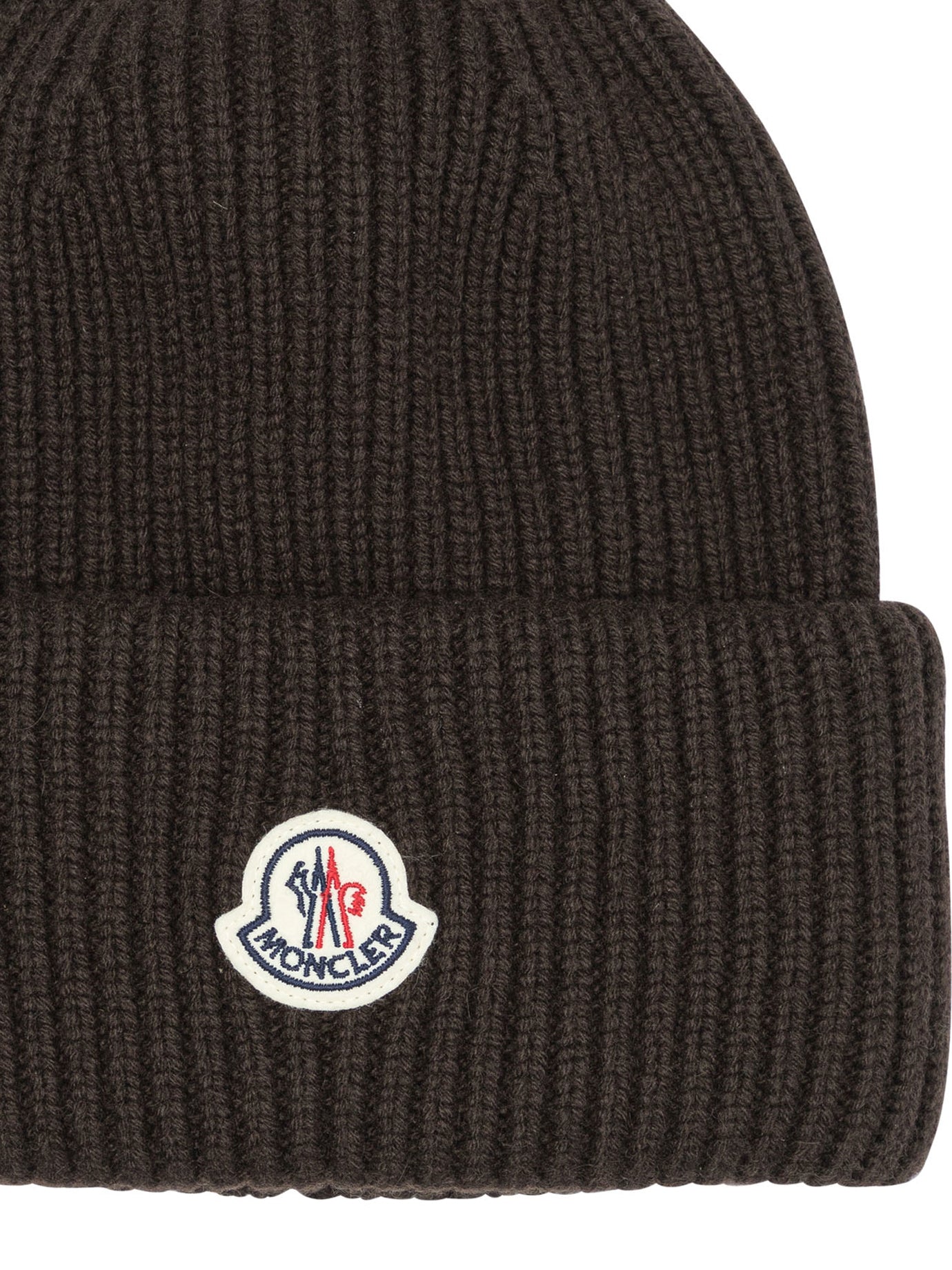 Moncler Wool and cashmere beanie with logo - Brown