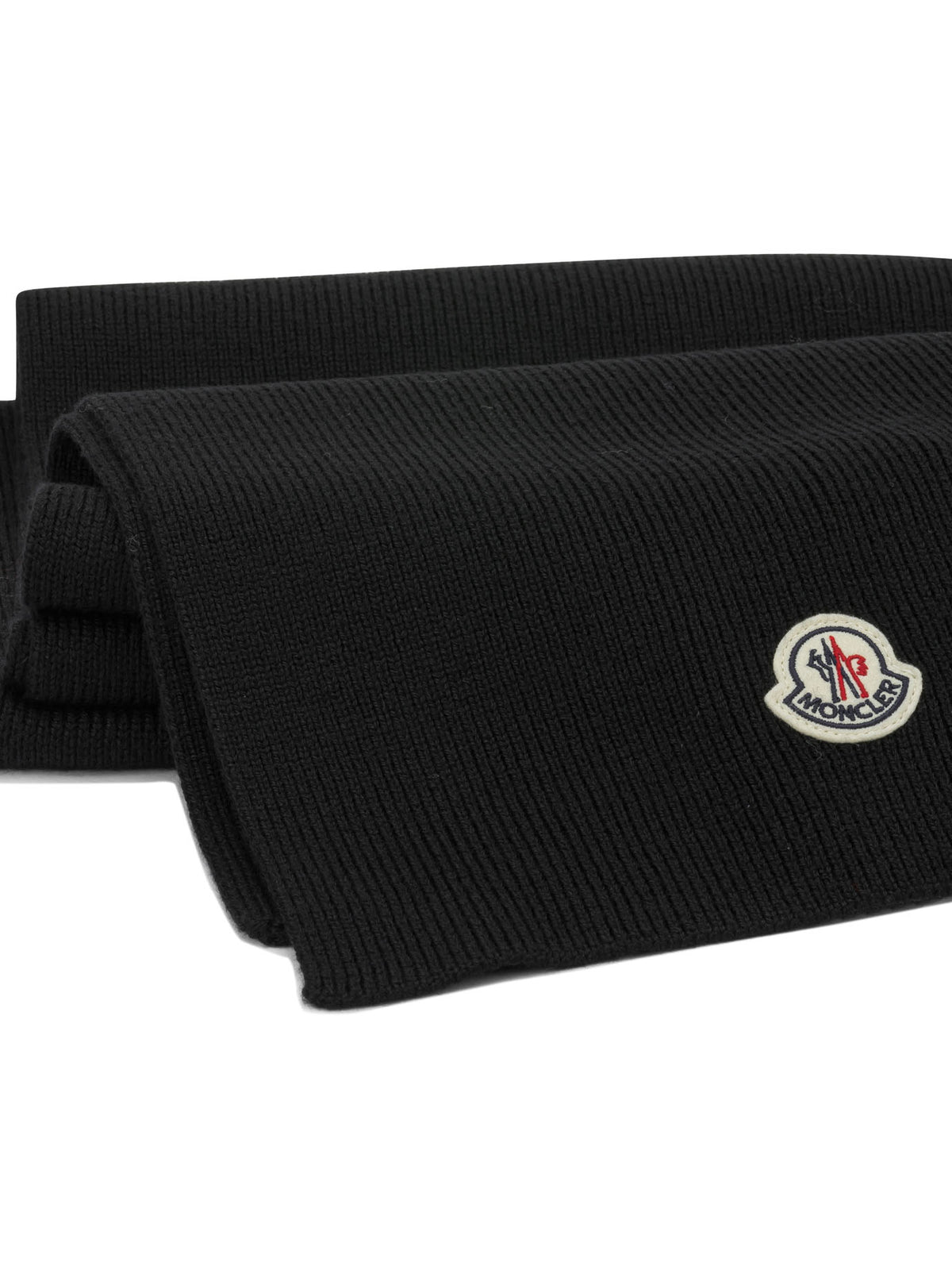 Moncler Classic Scarf with Logo - Black
