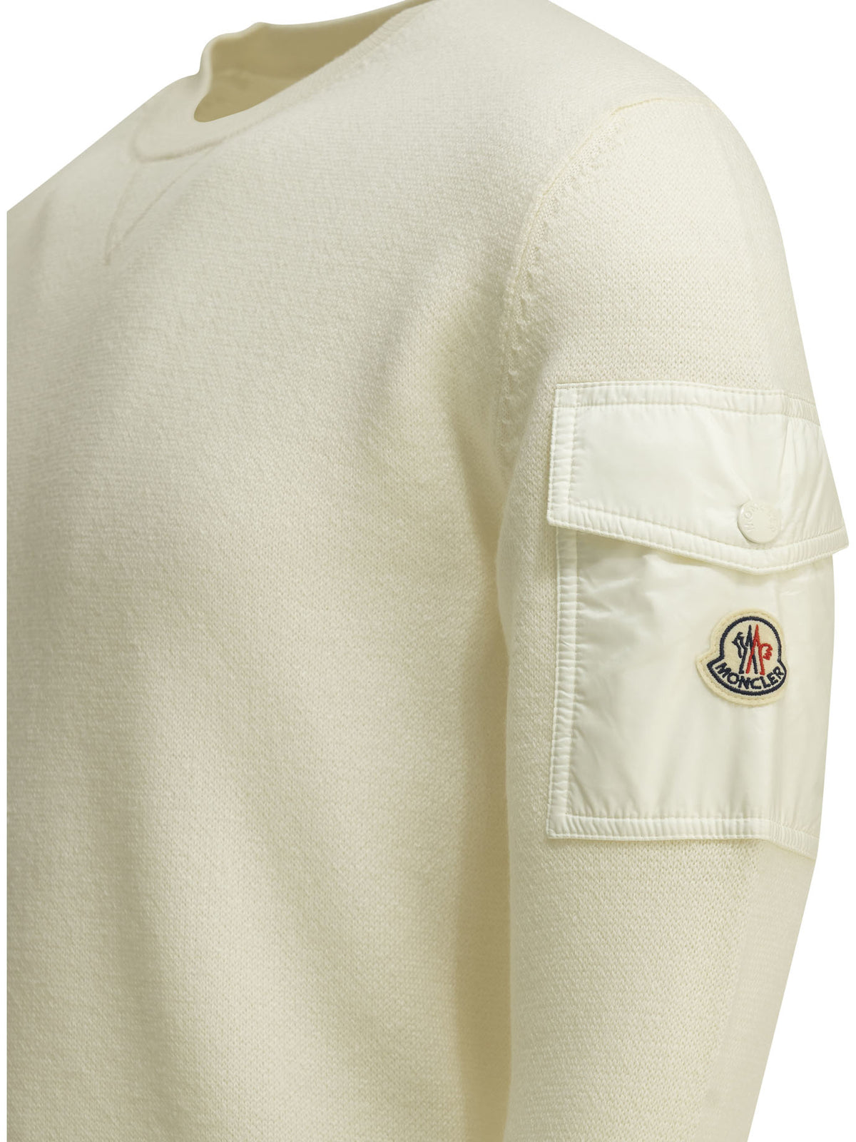 Moncler Crew-neck sweater with logo - White