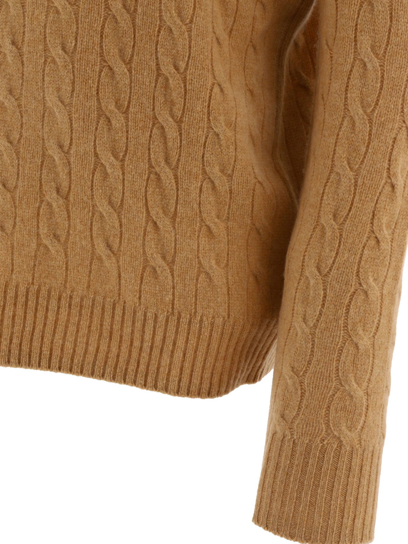 Polo Ralph Lauren Wool and cashmere crewneck sweater with logo - Brown