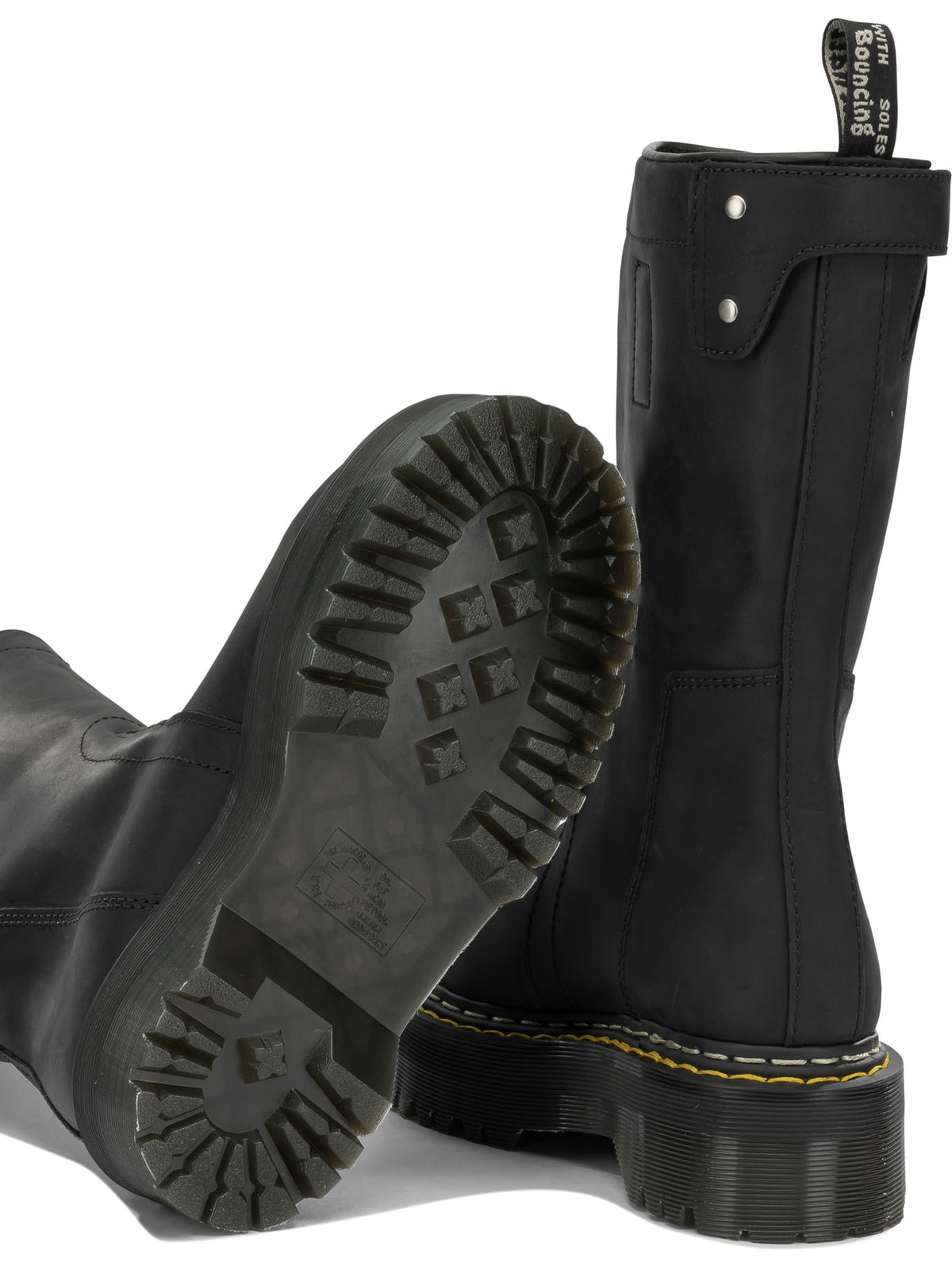 Rick Owens "Rick Owens x Dr. Martens - Quad Sole" Pull-On Ankle Boots - Black
