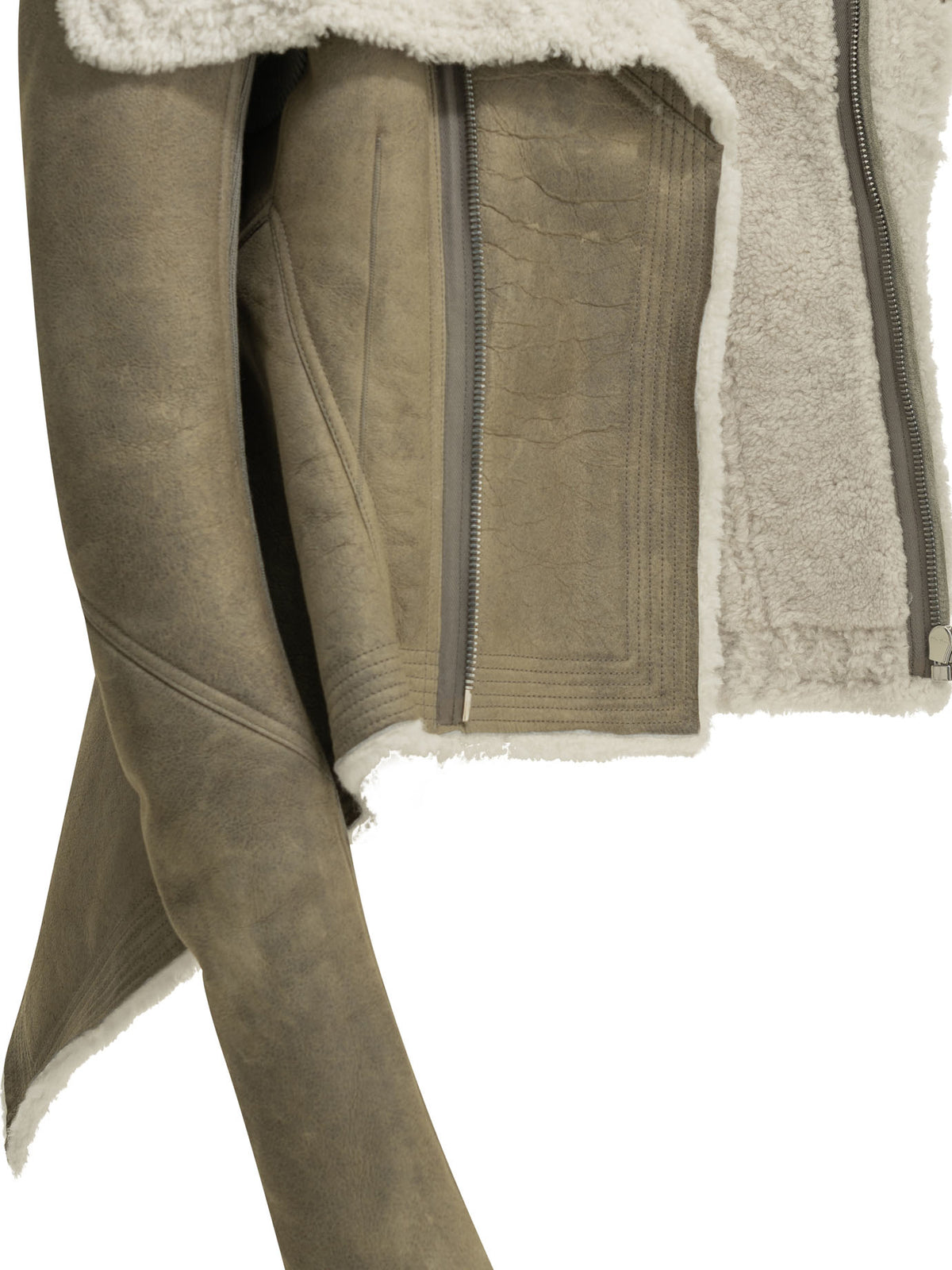 Rick Owens "Naska" Shearling Jacket - Grey