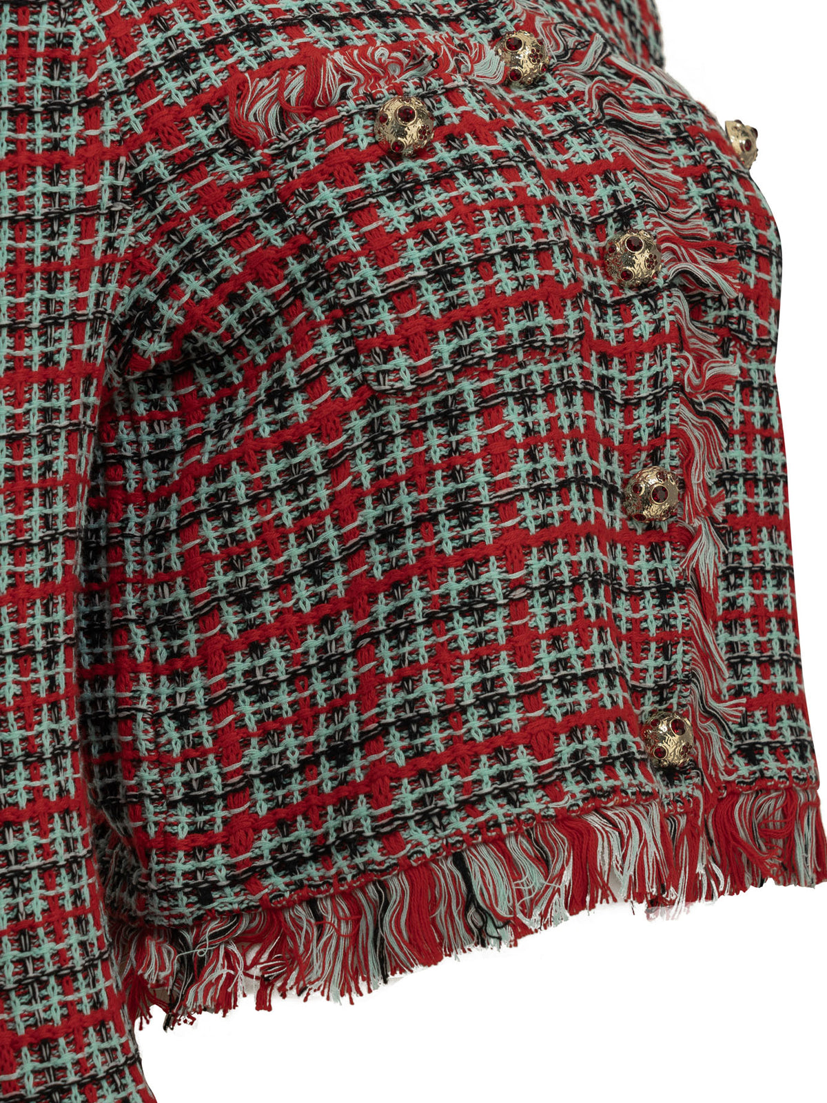 Self-Portrait Cotton-Blend Blazer - Red