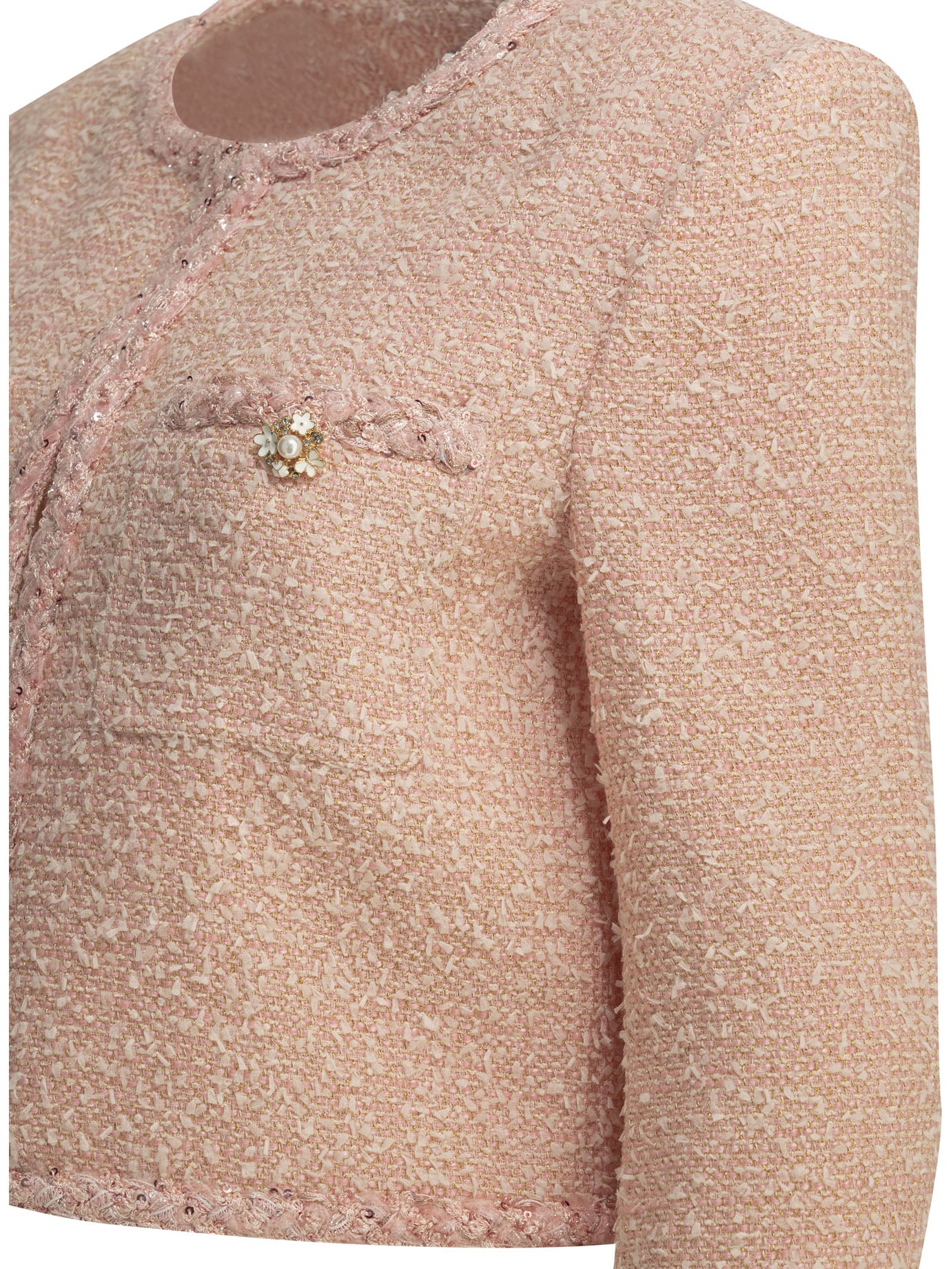 Self-Portrait Bouclé blazer - Pink