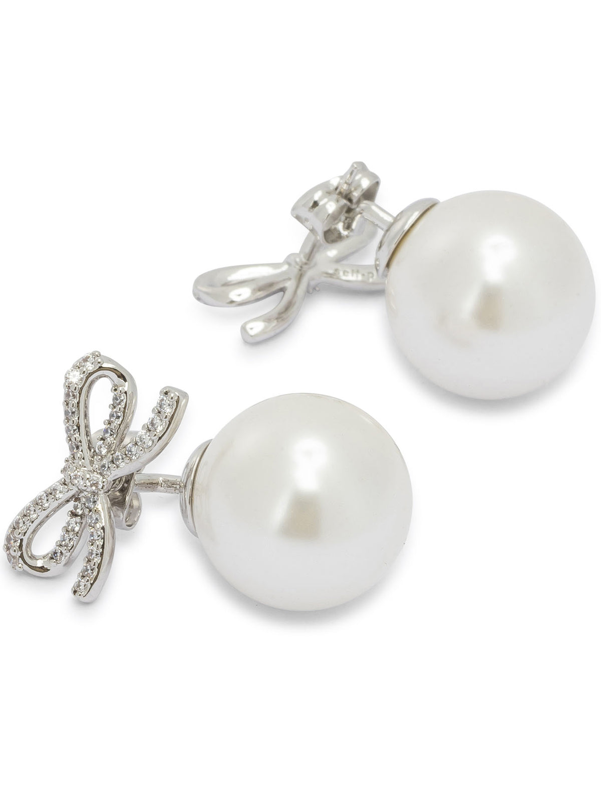 Self-Portrait Earrings with pearl and crystals - Silver