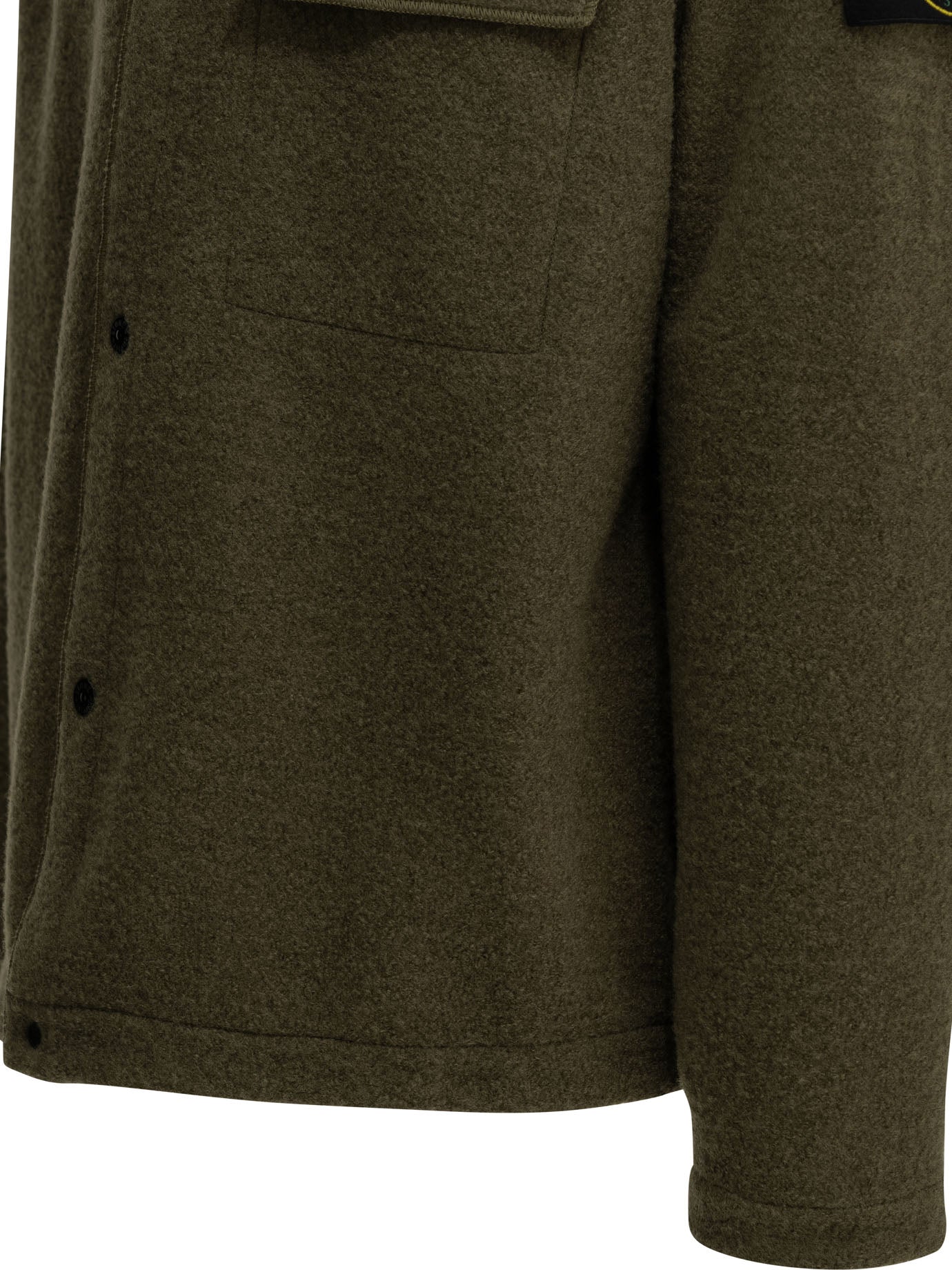 Stone Island "Micro Bouclé" Overshirt Jacket - Green