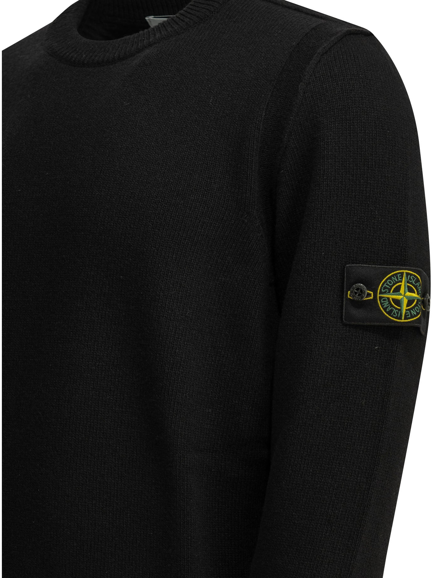 Stone Island Crew-neck sweater with logo - Black