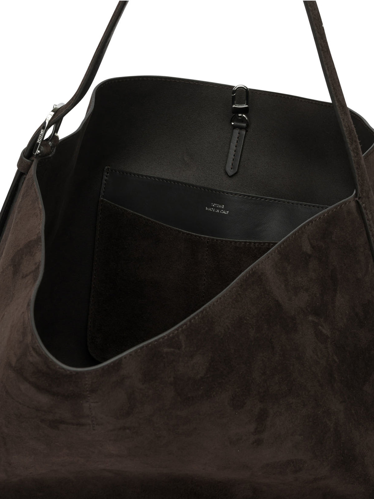 Toteme Medium-sized suede shoulder bag - Brown