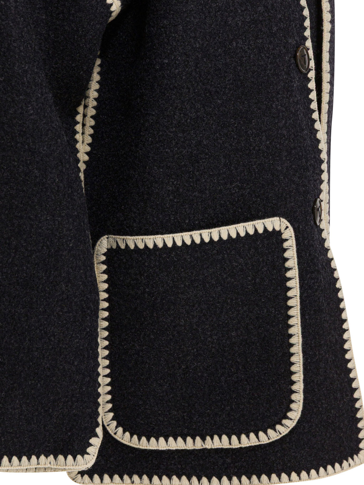 Toteme Short coat with attached scarf - Grey