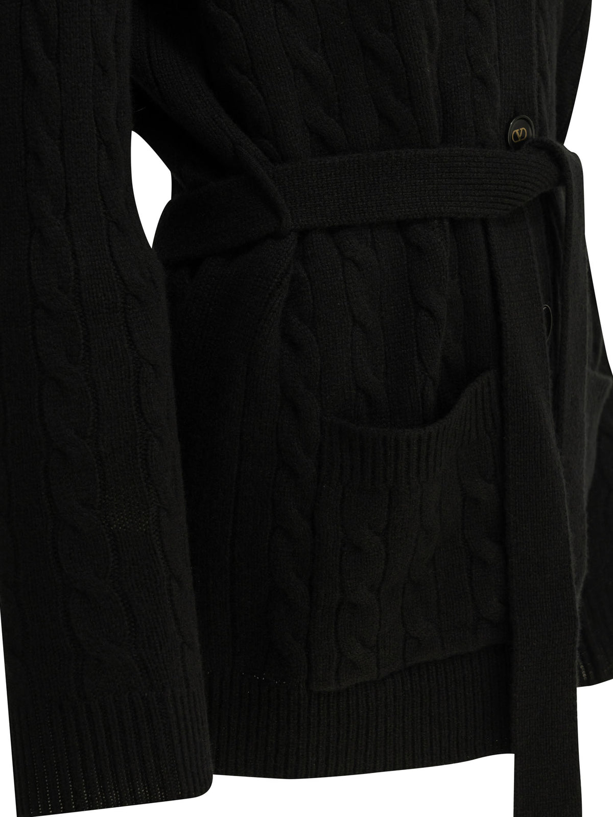 Valentino Cashmere cable-knit cardigan - Black