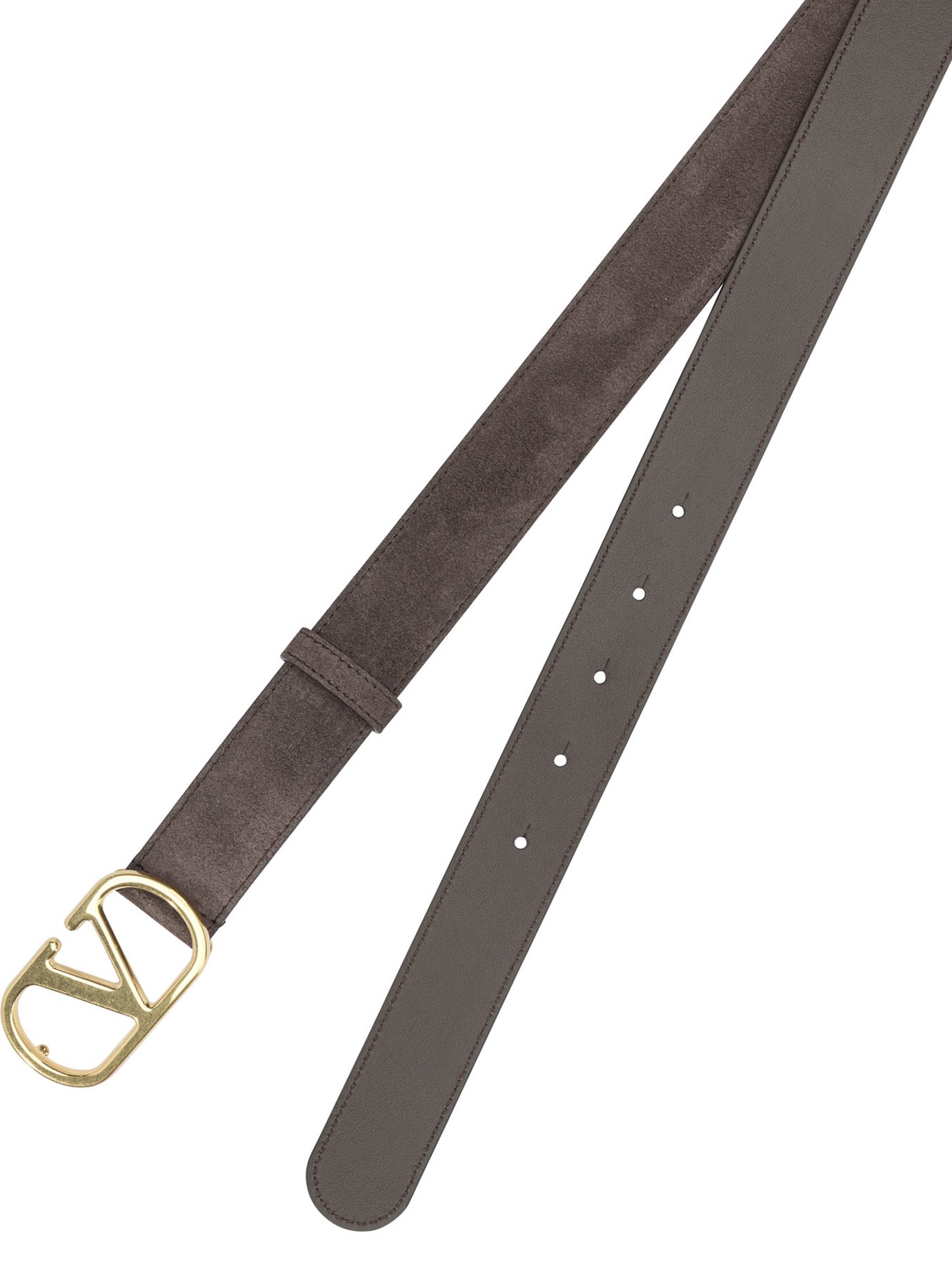 Valentino Garavani "VLogo Signature" Leather Belt - Brown