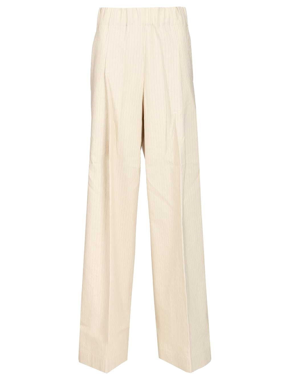 Dries Van Noten Striped Trousers - White