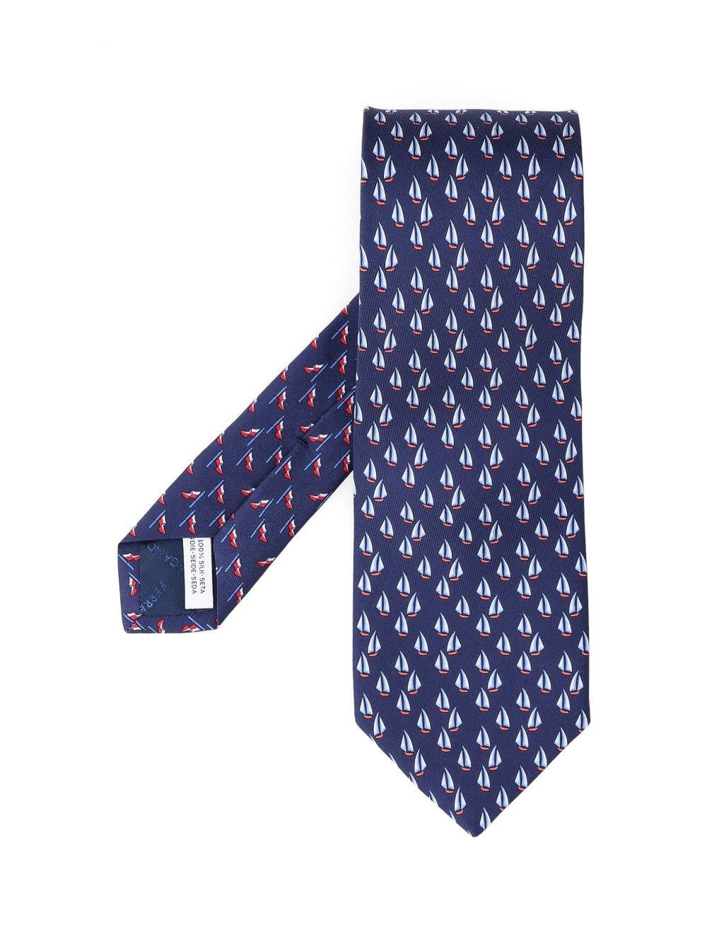 Ferragamo "Catamaran" Tie - Blue
